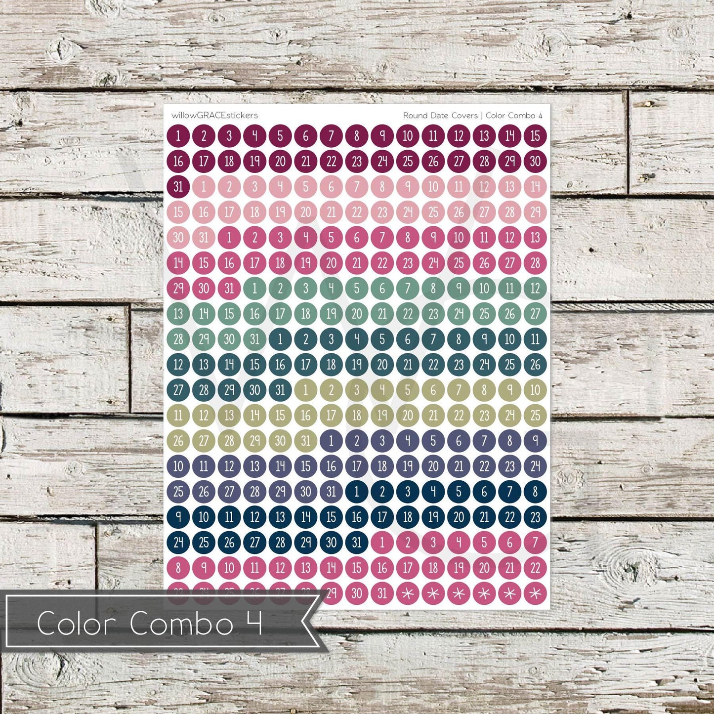 Round Date Covers • Functional Planner Stickers