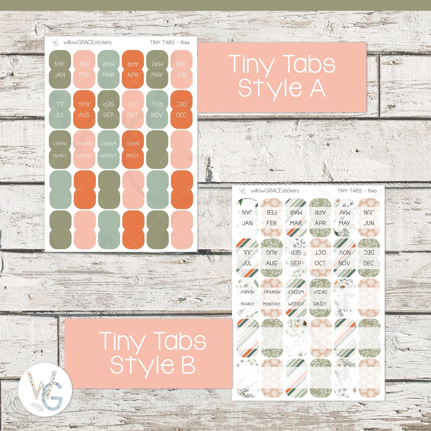 Planner Tabs • Tab Stickers • Planner Stickers • TB-104