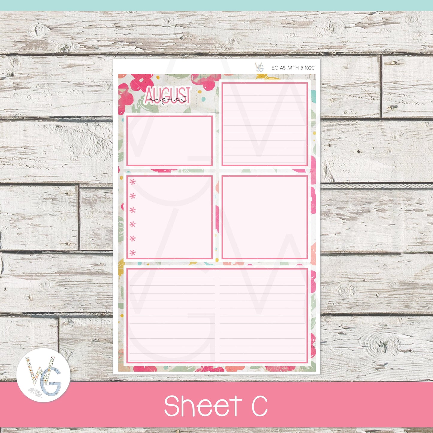EC A5 Monthly Planner Stickers • ECM5-102