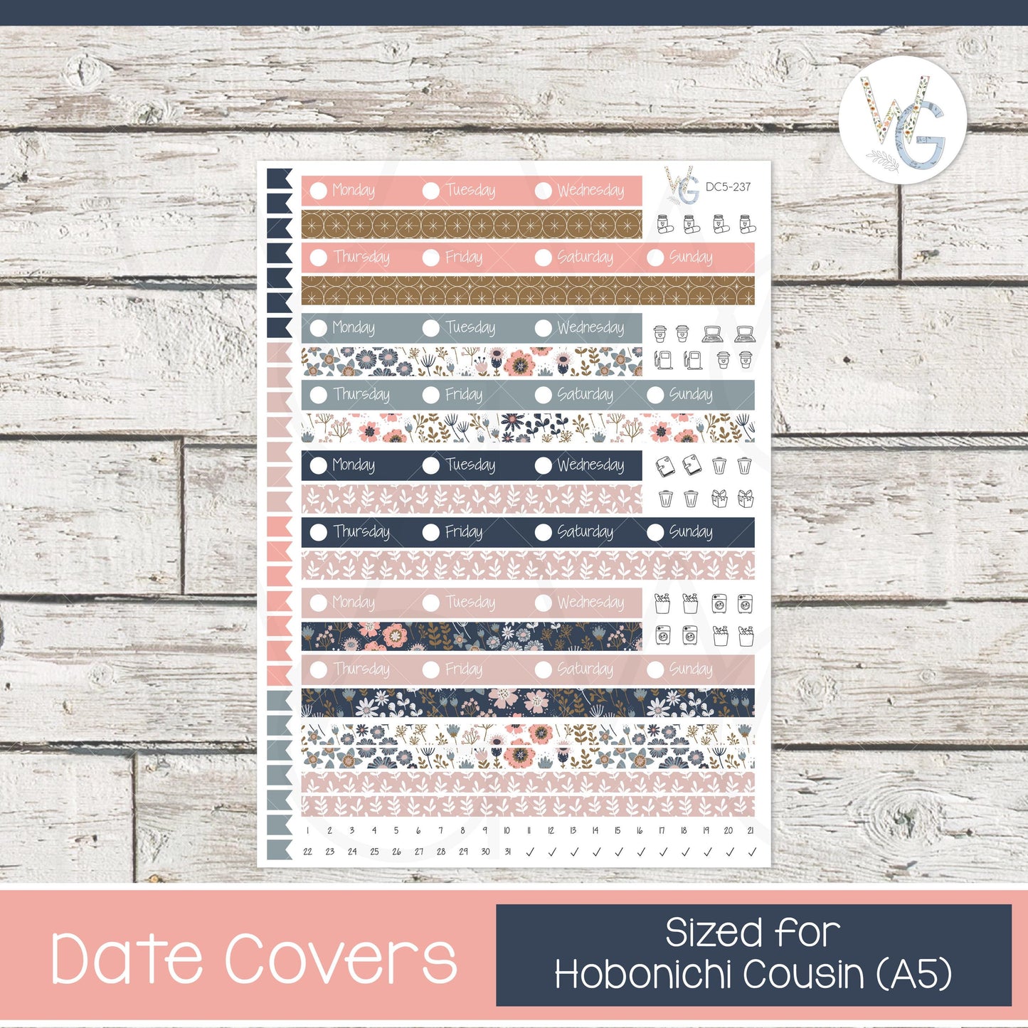 Date Covers • Planner Stickers • DC5-237