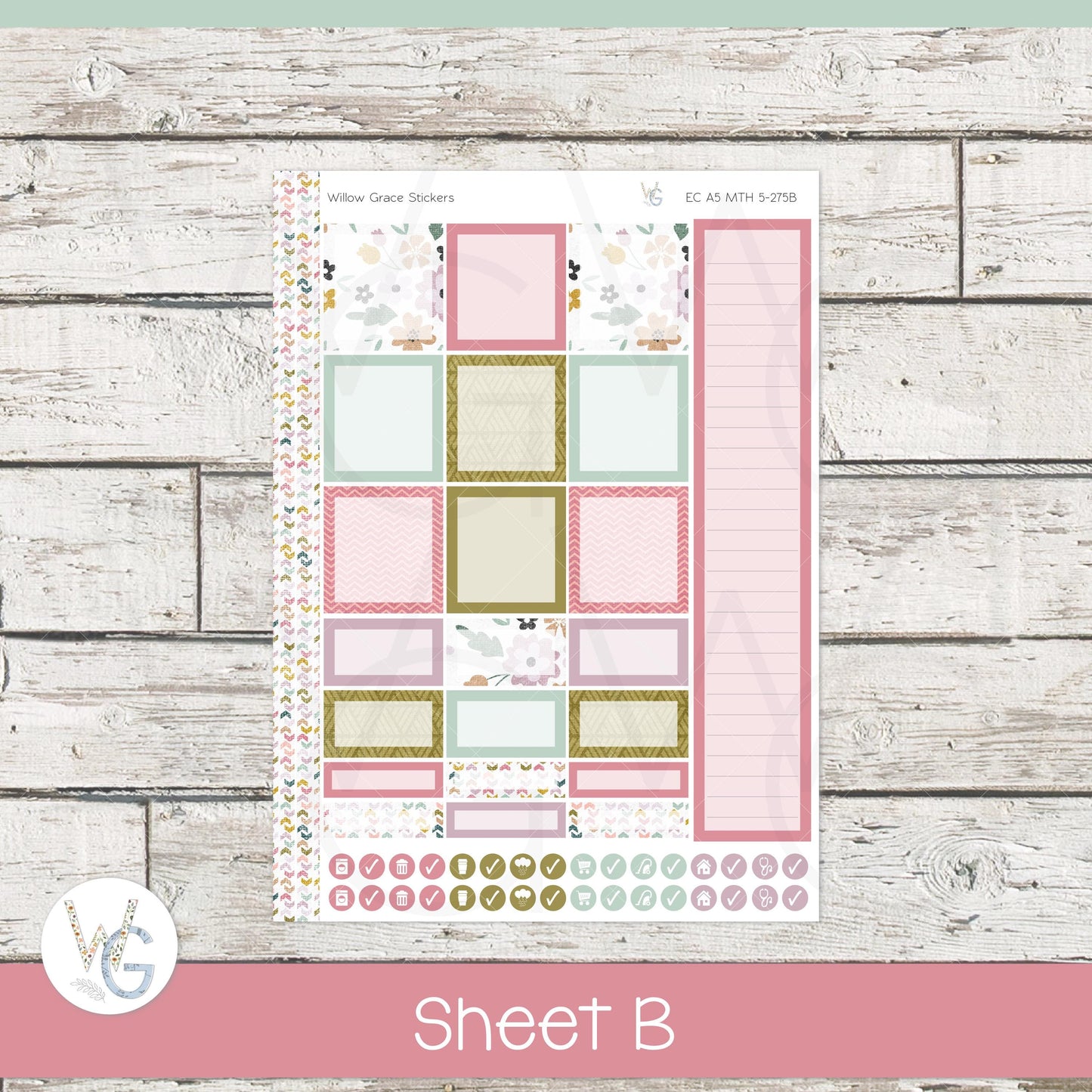 EC A5 Monthly Planner Stickers • ECM5-275