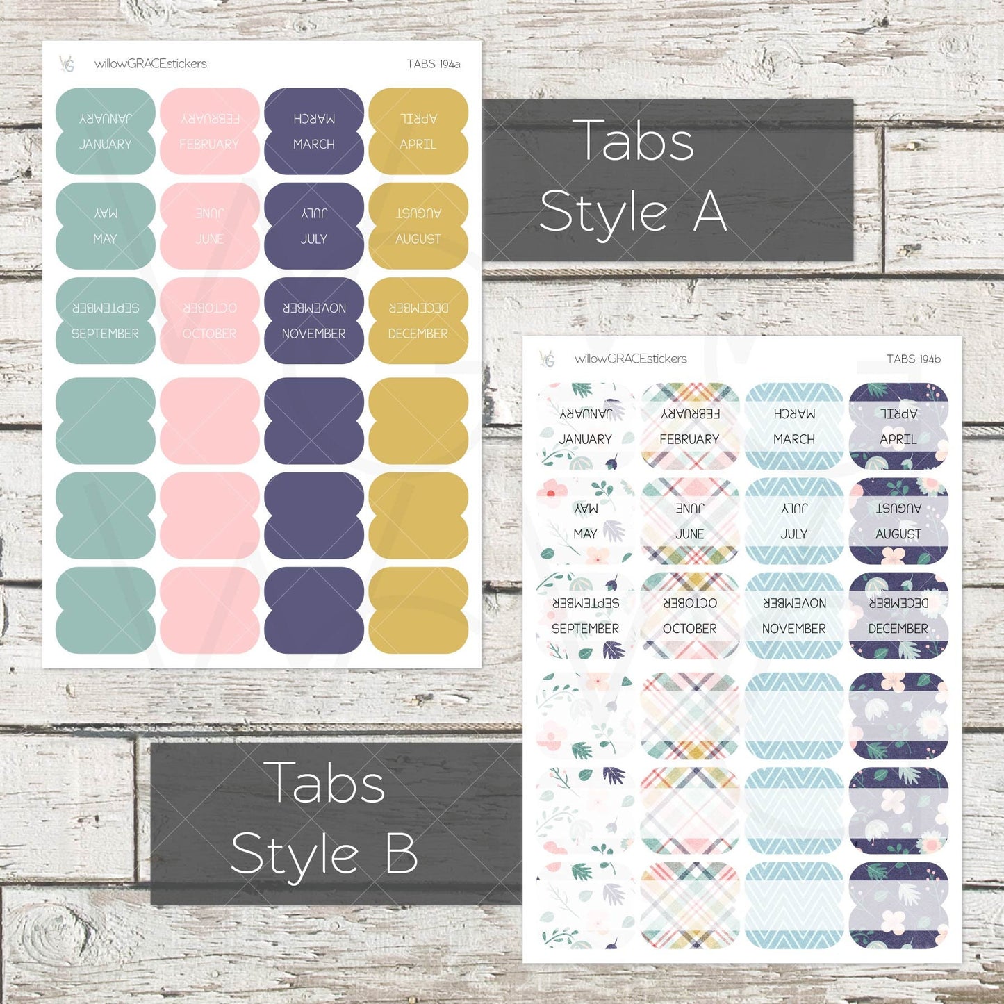 Planner Tabs • Tab Stickers • Planner Stickers • TB-194