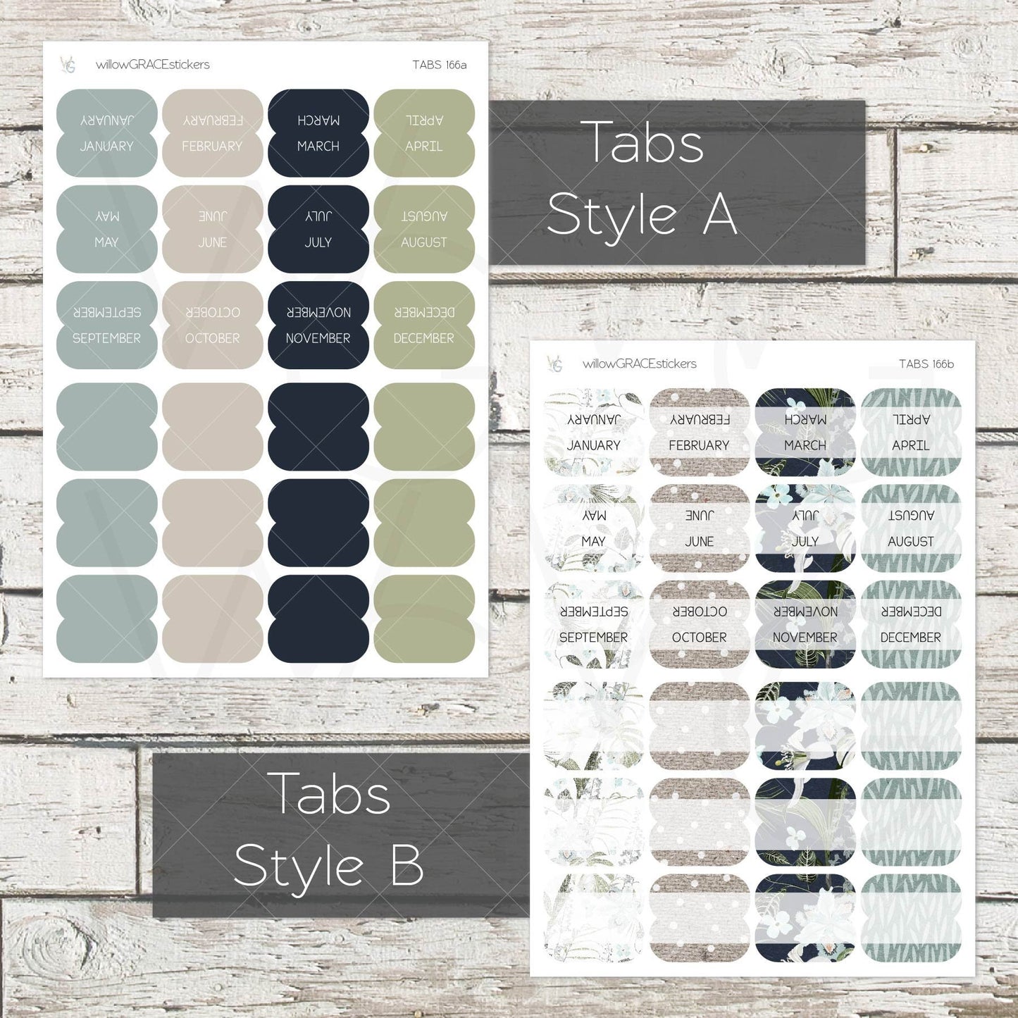 Planner Tabs • Tab Stickers • Planner Stickers • TB-166