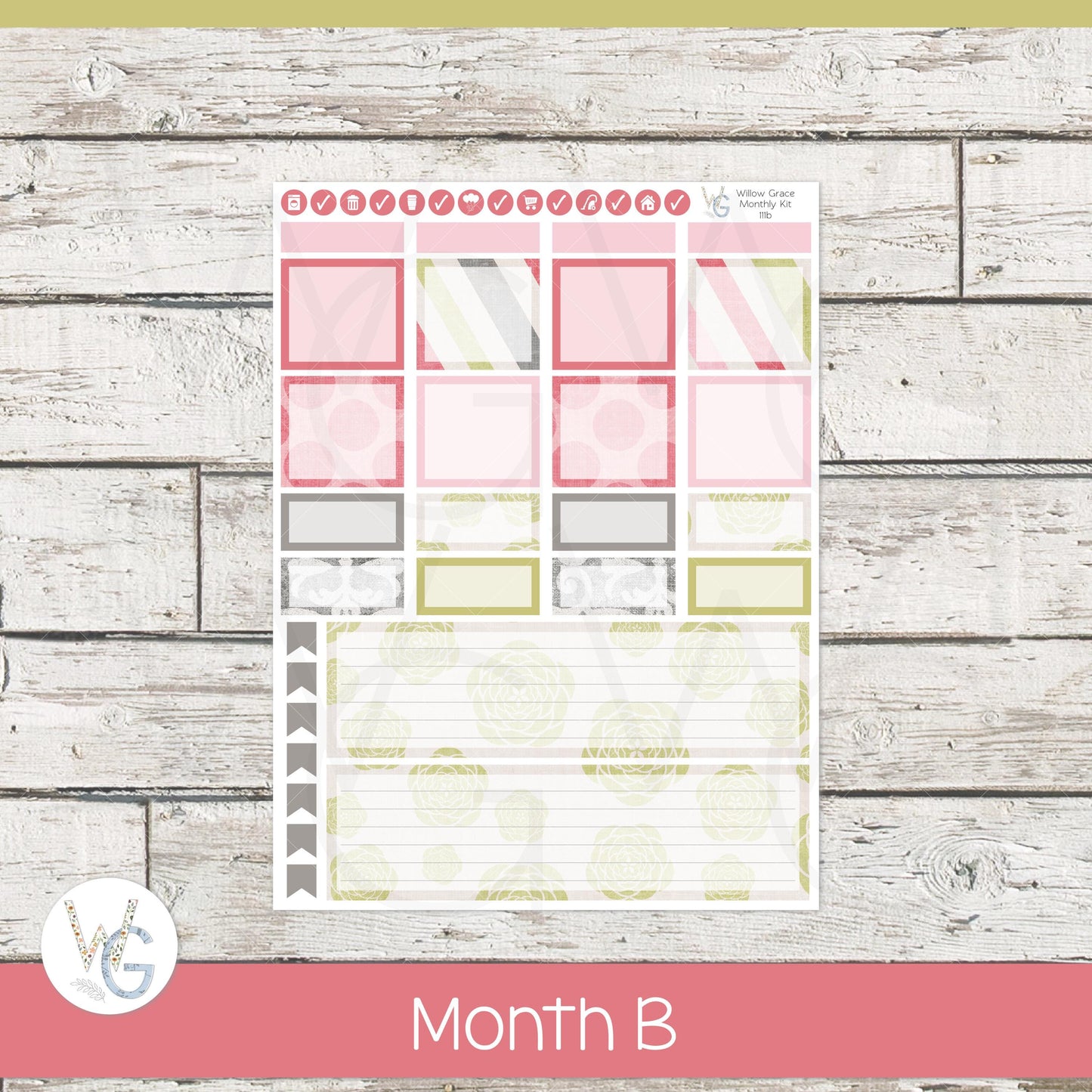 WG A5 Monthly Planner Stickers • WGM5-111