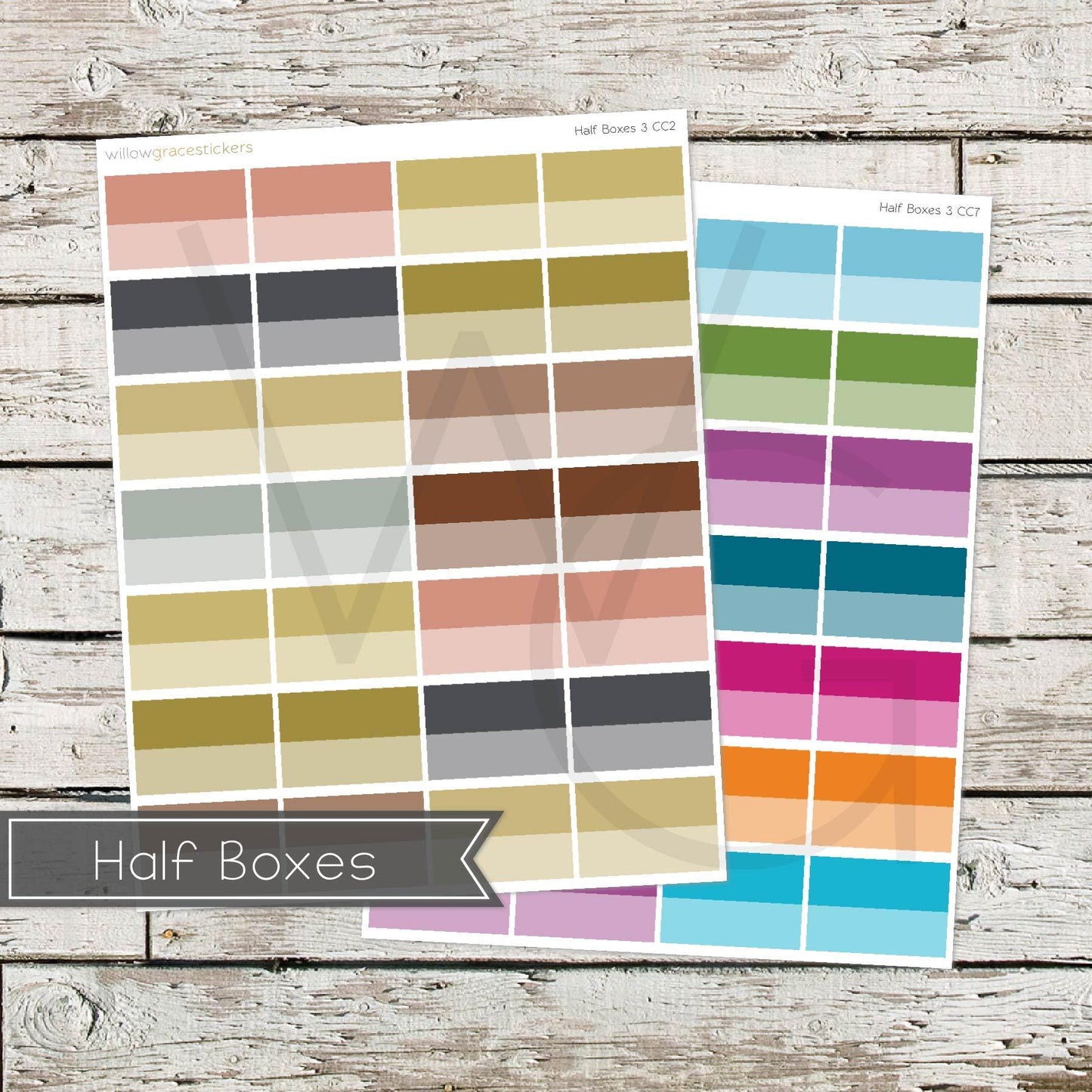 Half Boxes • Functional Planner Stickers (HB3)