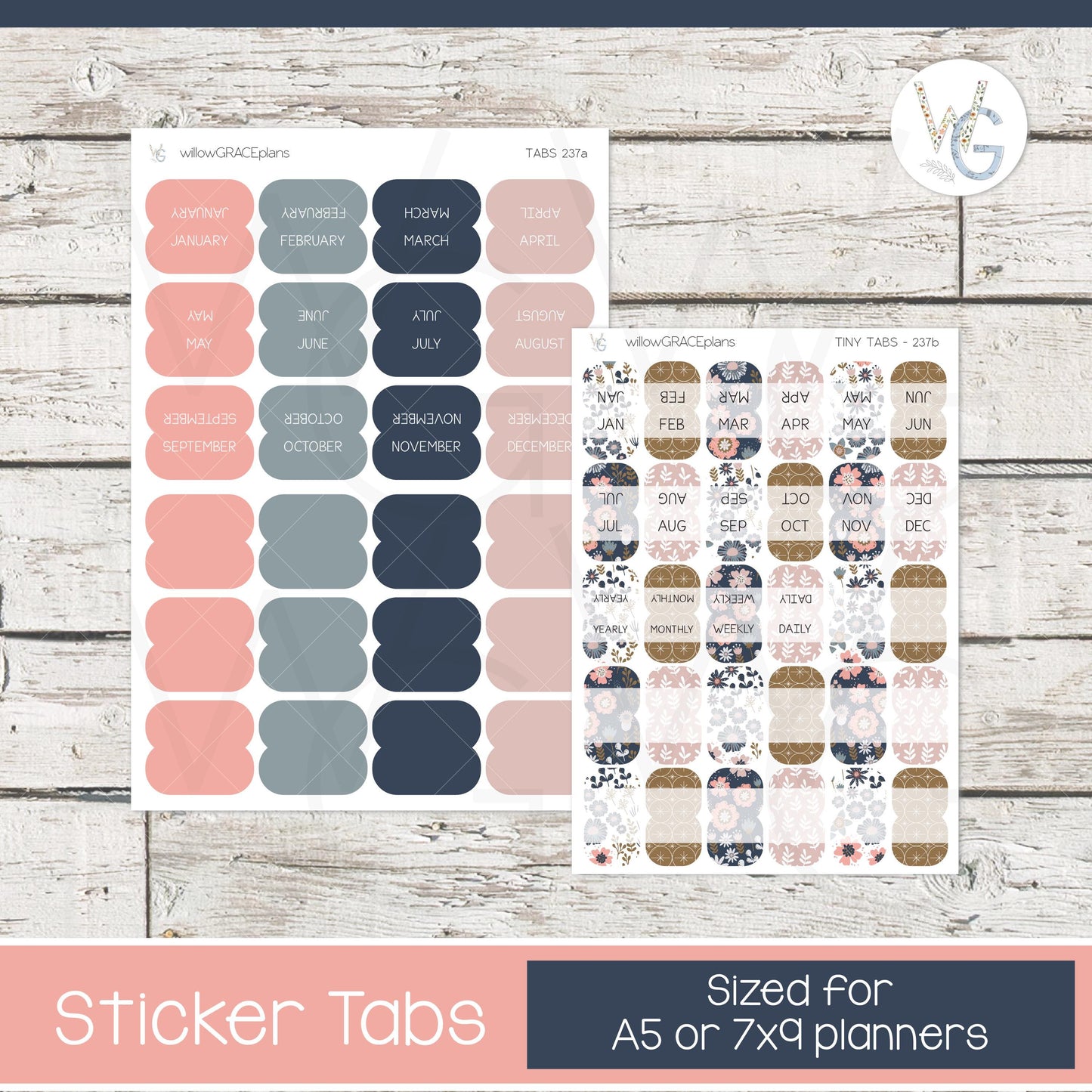 Planner Tabs • Tab Stickers • Planner Stickers • TB-237