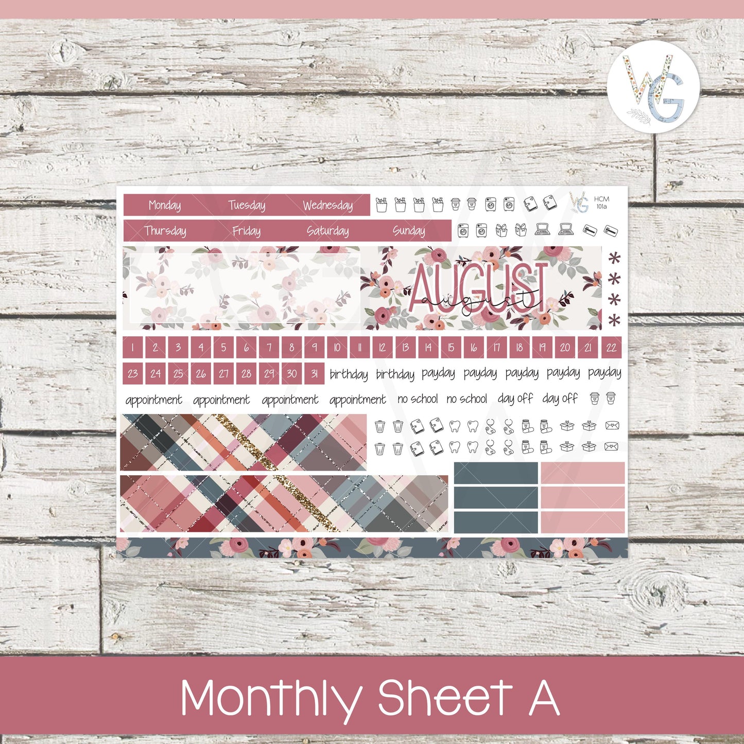 Hobonichi Cousin (A5) Monthly Planner Stickers • HM-101