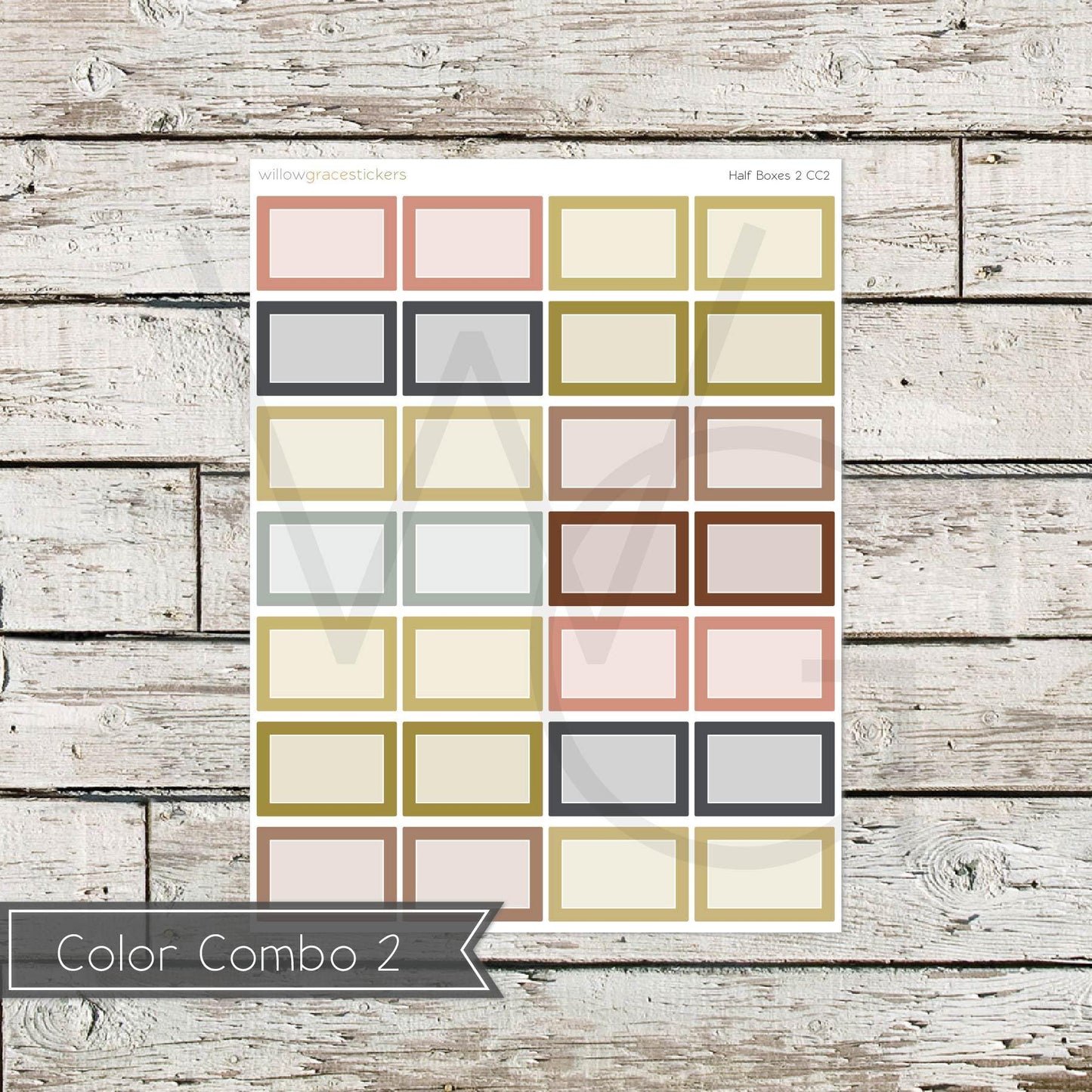 Half Boxes • Functional Planner Stickers (HB2)