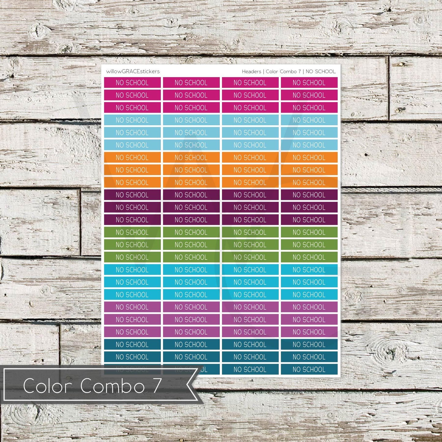 Planner Headers • Functional Planner Stickers • No School