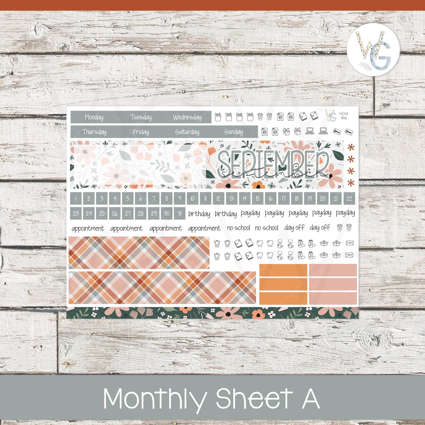Hobonichi Cousin (A5) Monthly Planner Stickers • HM-110