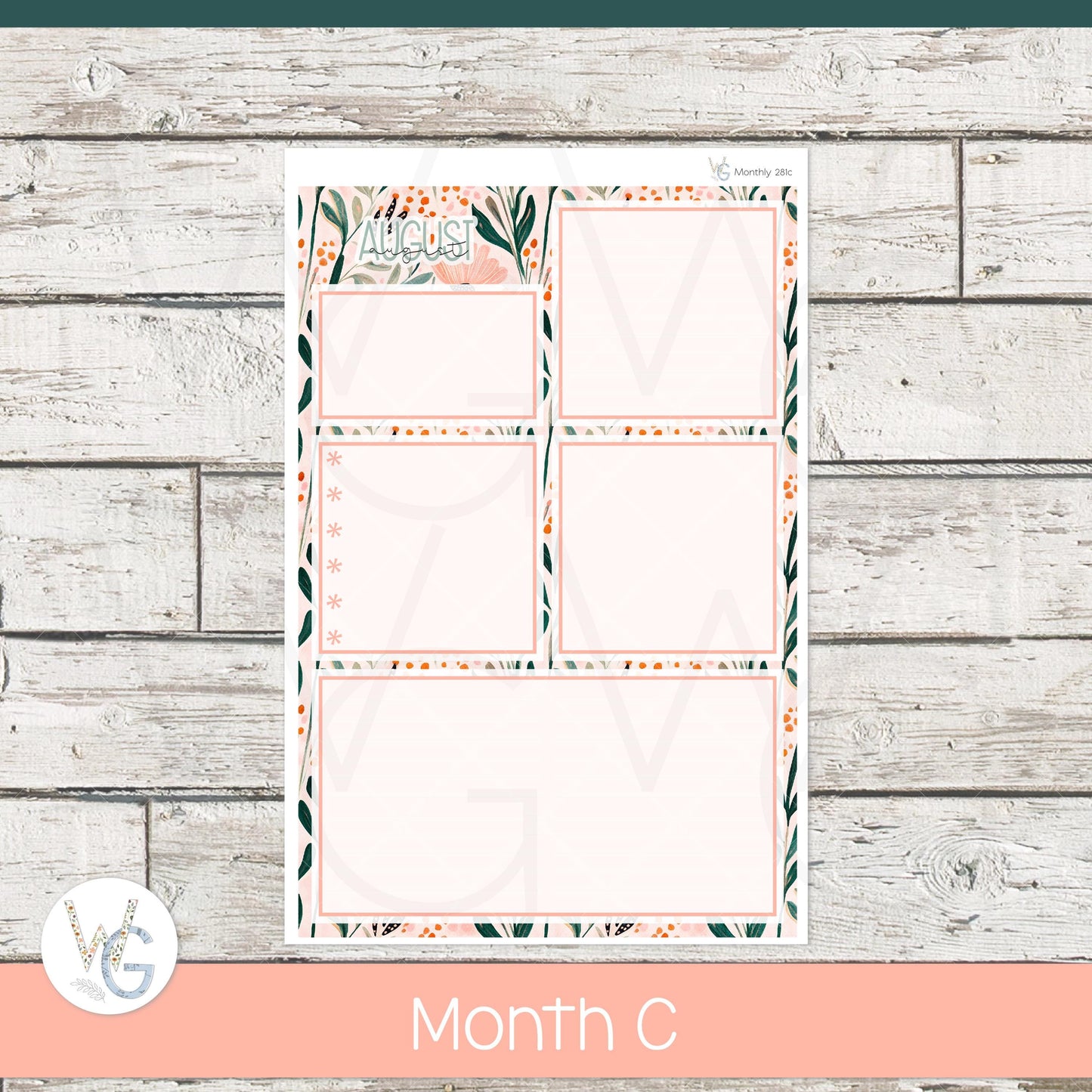 WG A5 Monthly Planner Stickers • WGM5-281