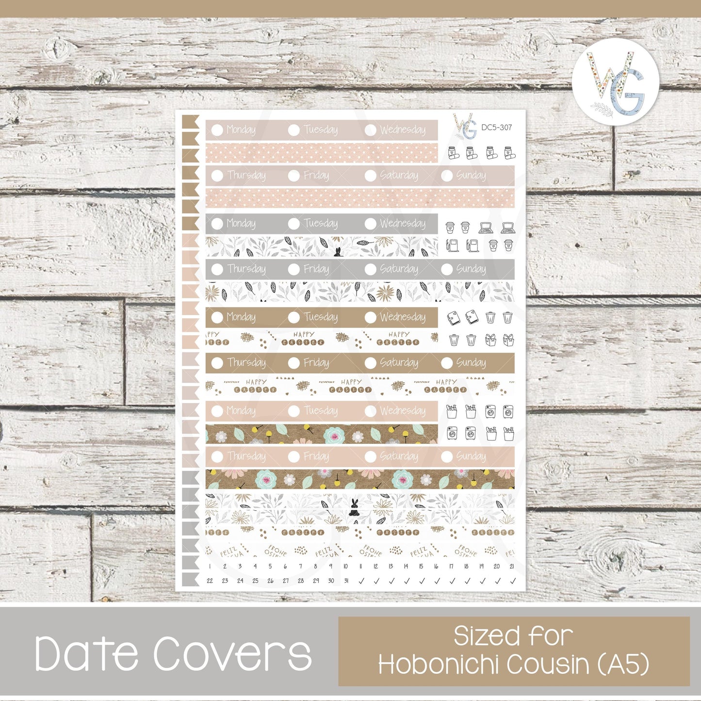 Date Covers • Planner Stickers • DC5-307