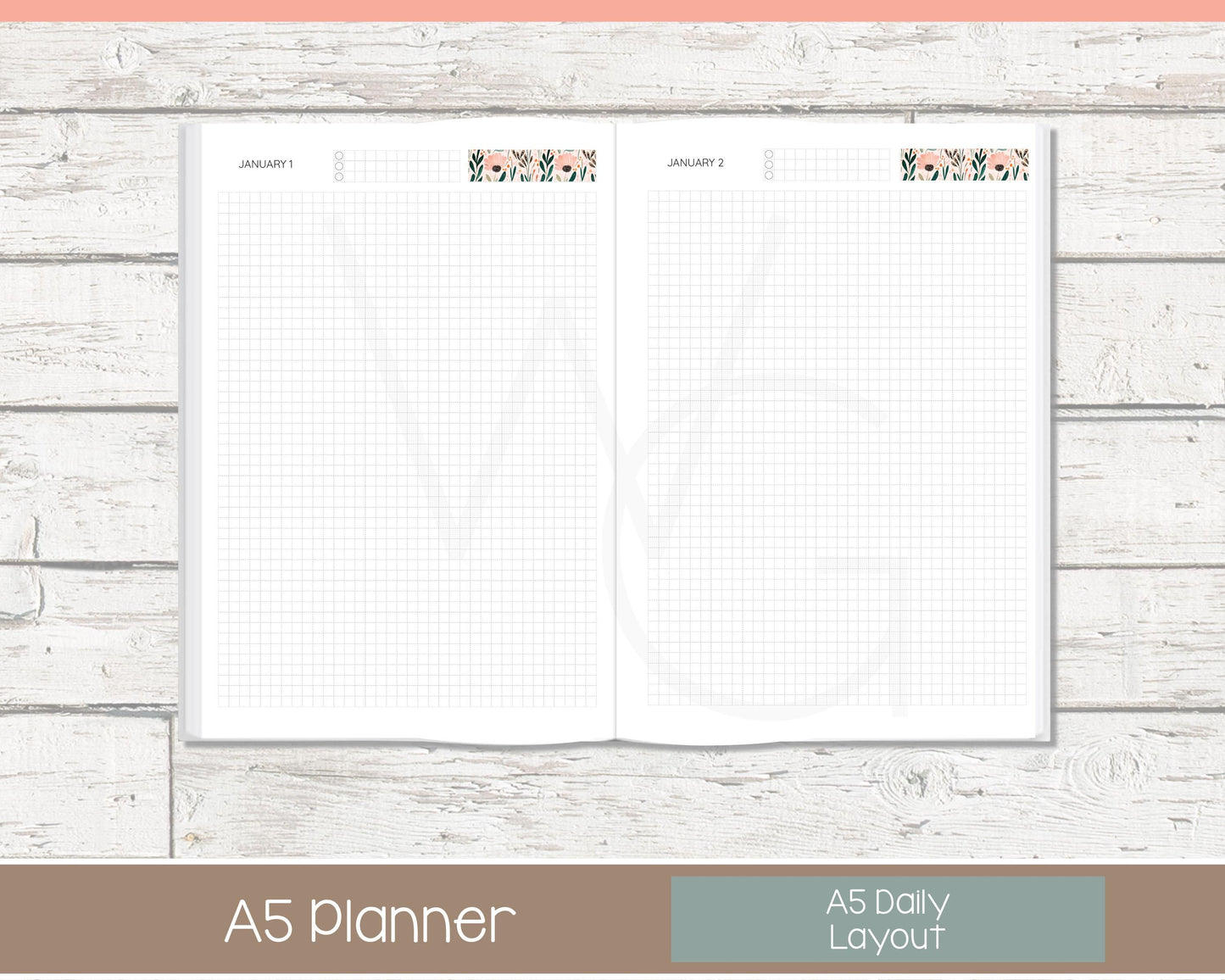 2026 Complete Personalized Planner | Month, Week, Day Planner | Grid Layout | Cottage Bloom