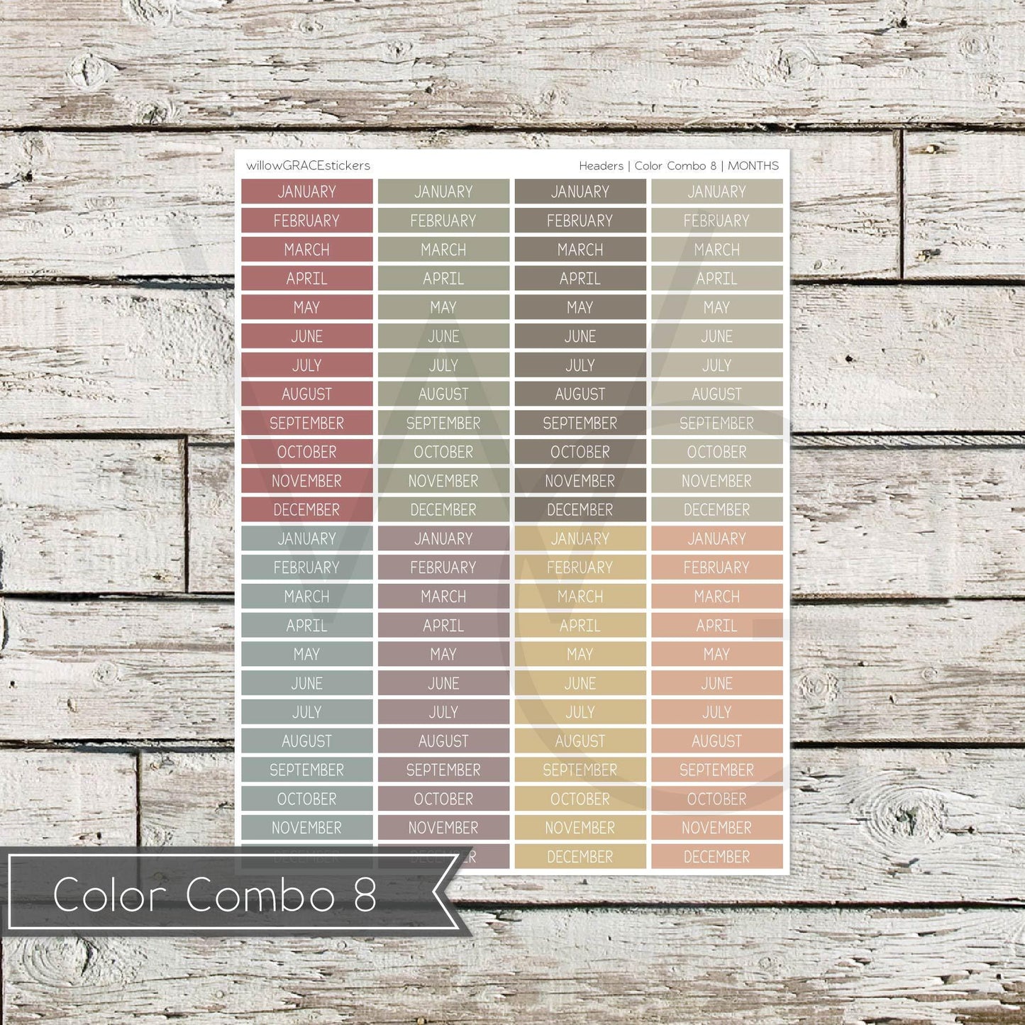 Planner Headers • Functional Planner Stickers • Months