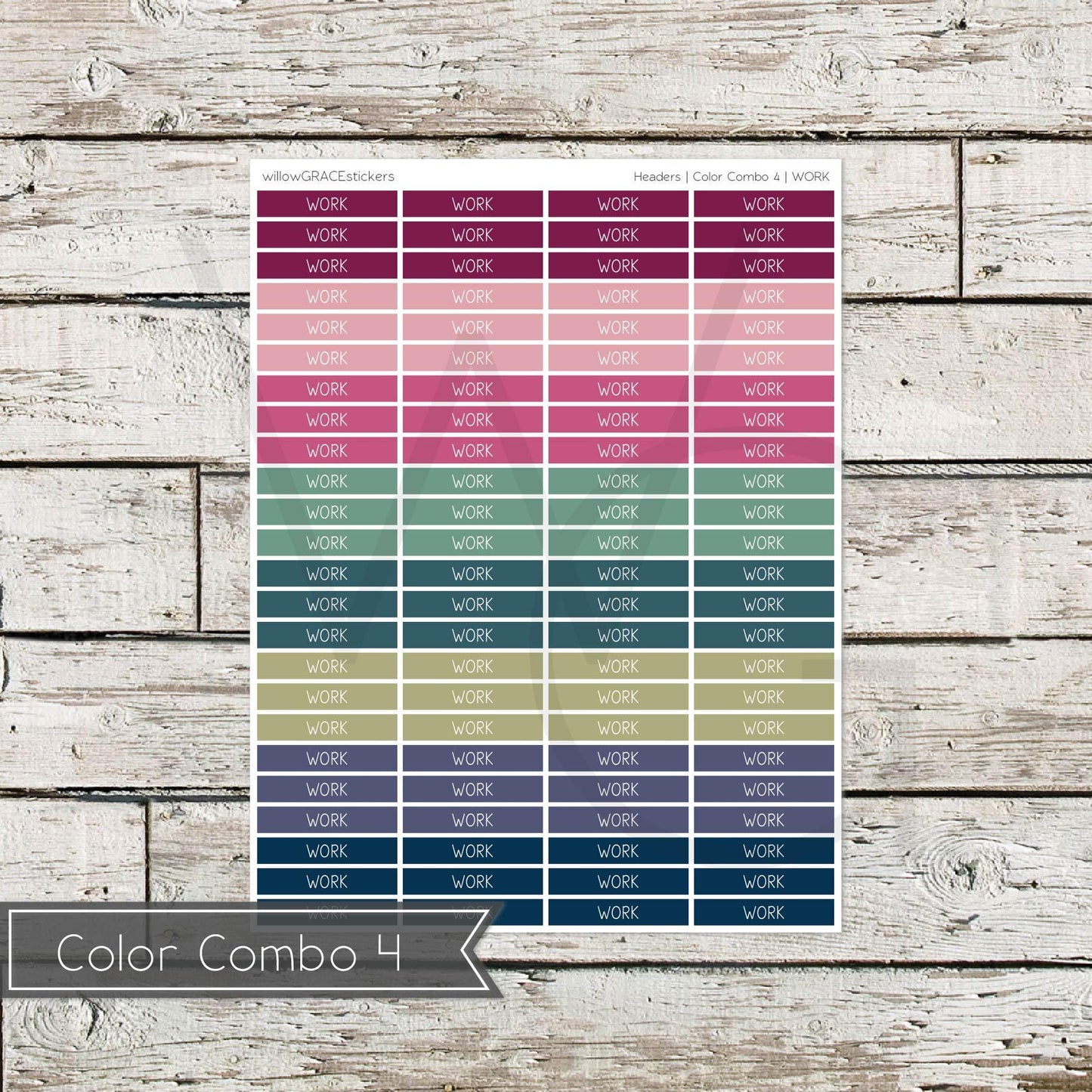Planner Headers • Functional Planner Stickers • Work