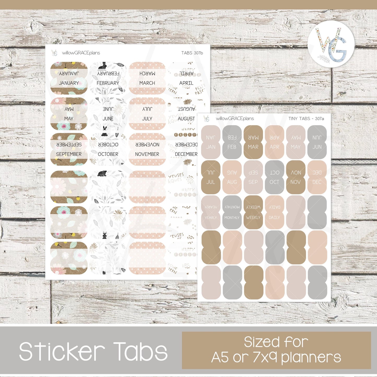 Planner Tabs • Tab Stickers • Planner Stickers • TB-307