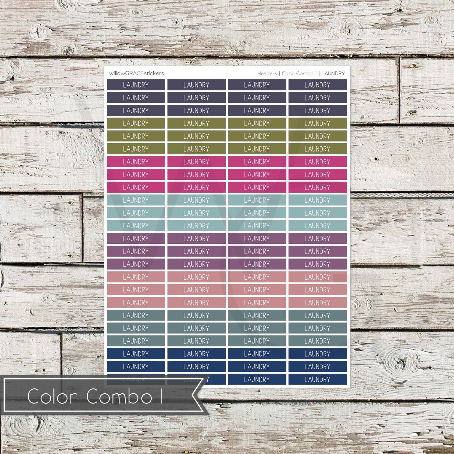 Planner Headers • Functional Planner Stickers • Laundry