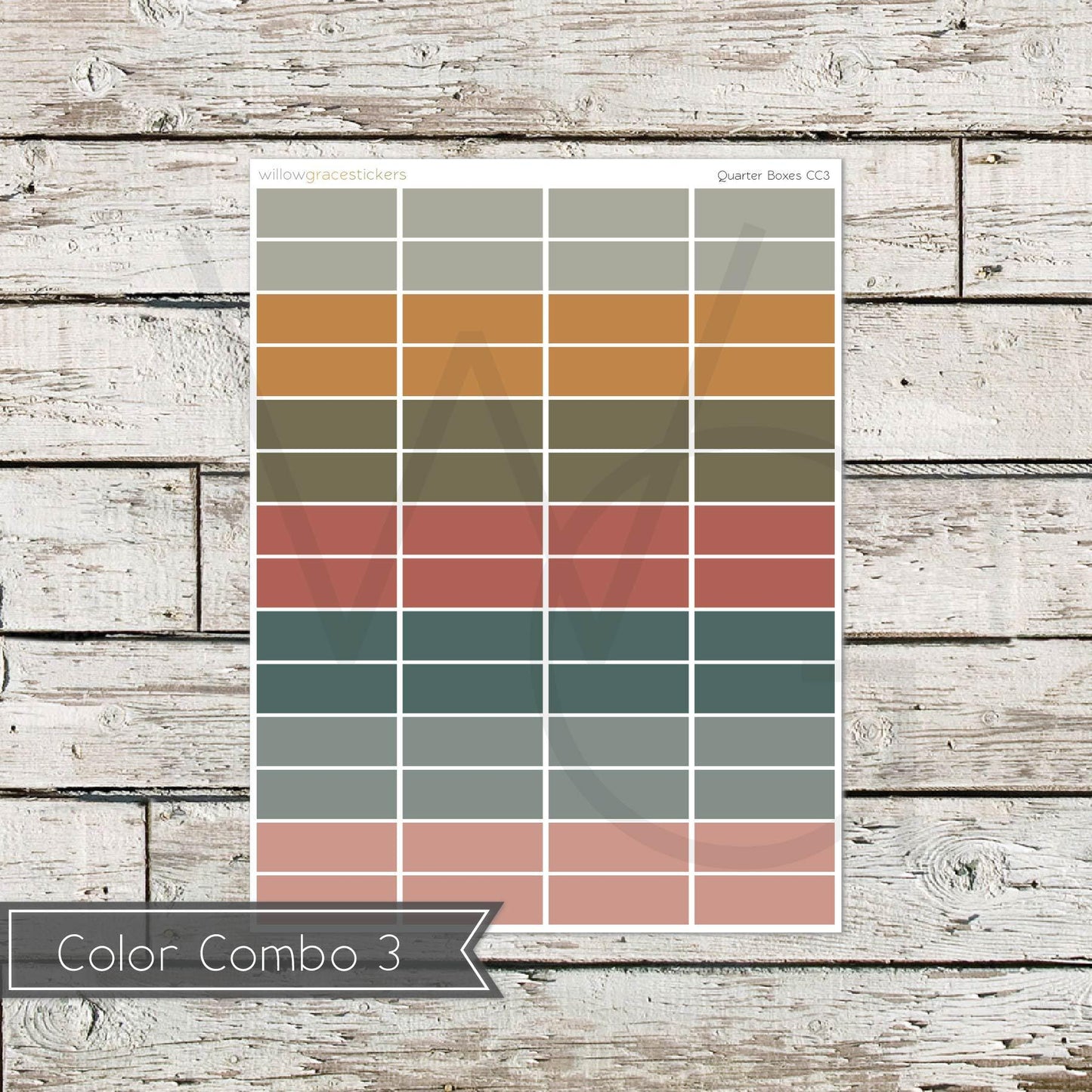 Quarter Boxes • Functional Planner Stickers (QB)