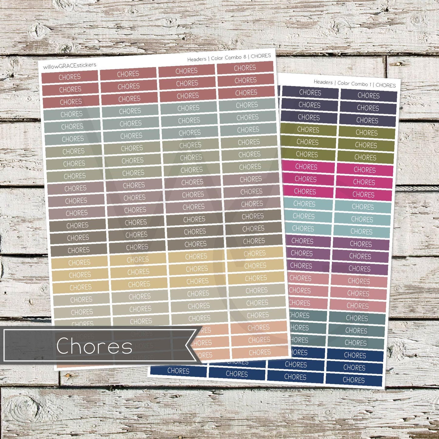 Planner Headers • Functional Planner Stickers • Chores