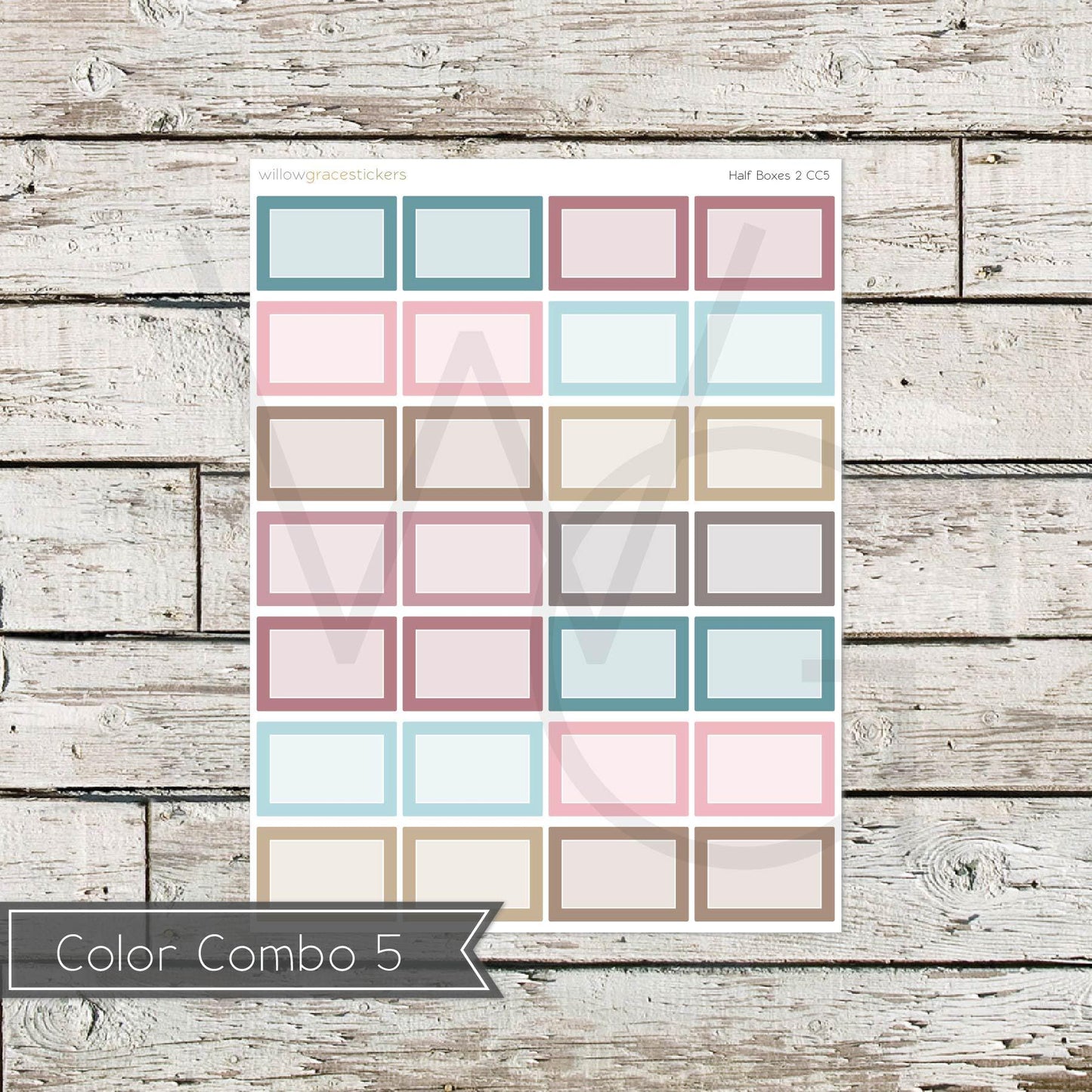 Half Boxes • Functional Planner Stickers (HB2)