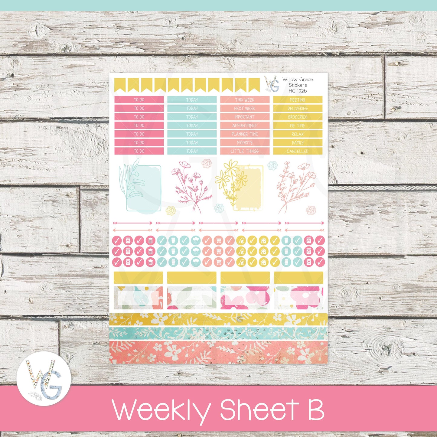 Hobonichi Cousin (A5) Weekly/Daily Sticker Kit • HW-102
