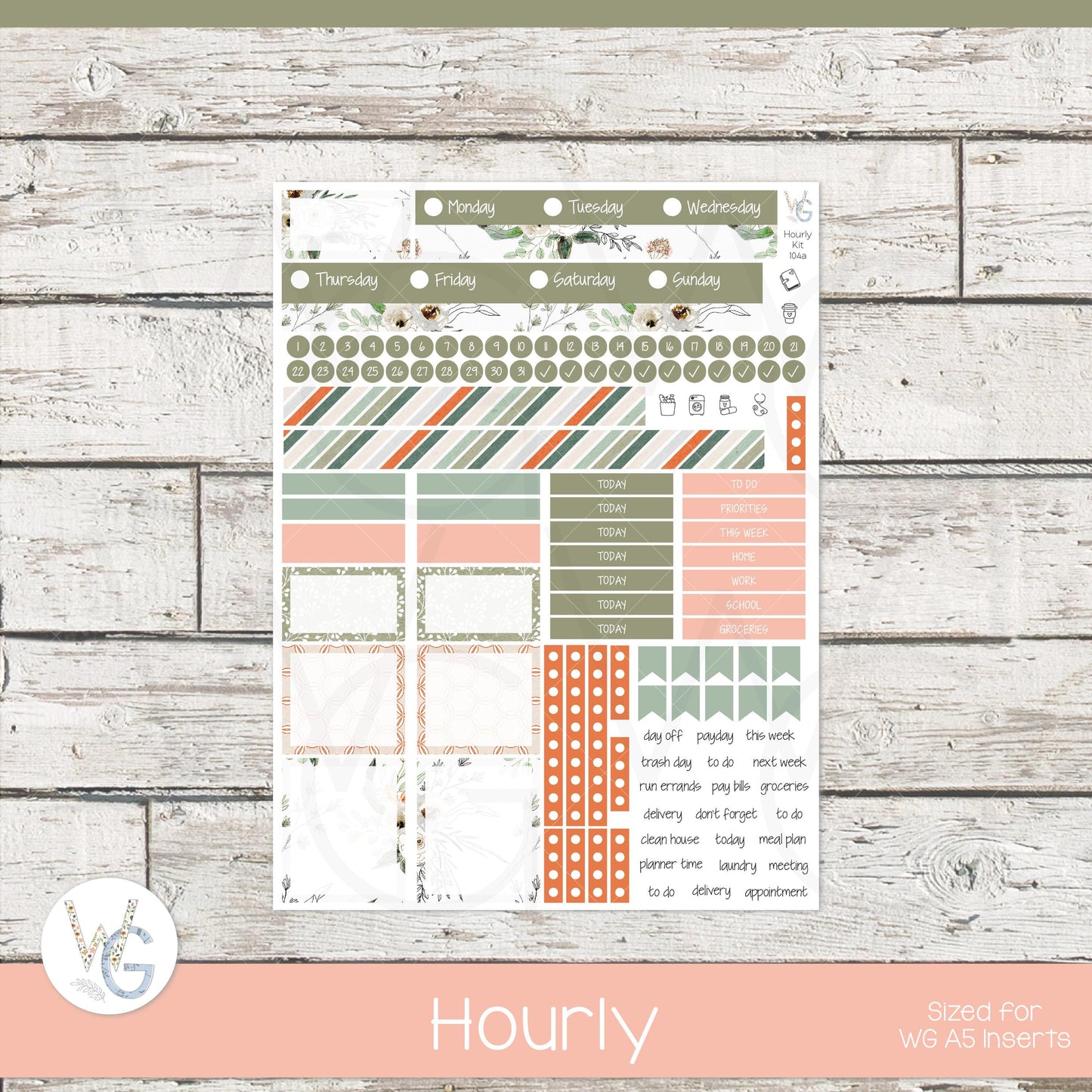 WG A5 Weekly Planner Stickers • WGW5-104