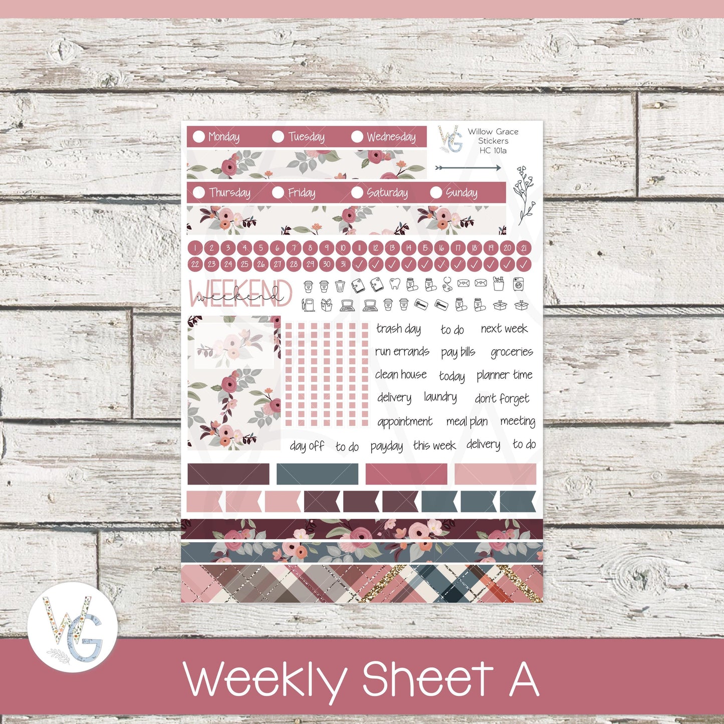 Hobonichi Cousin (A5) Weekly/Daily Sticker Kit • HW-101
