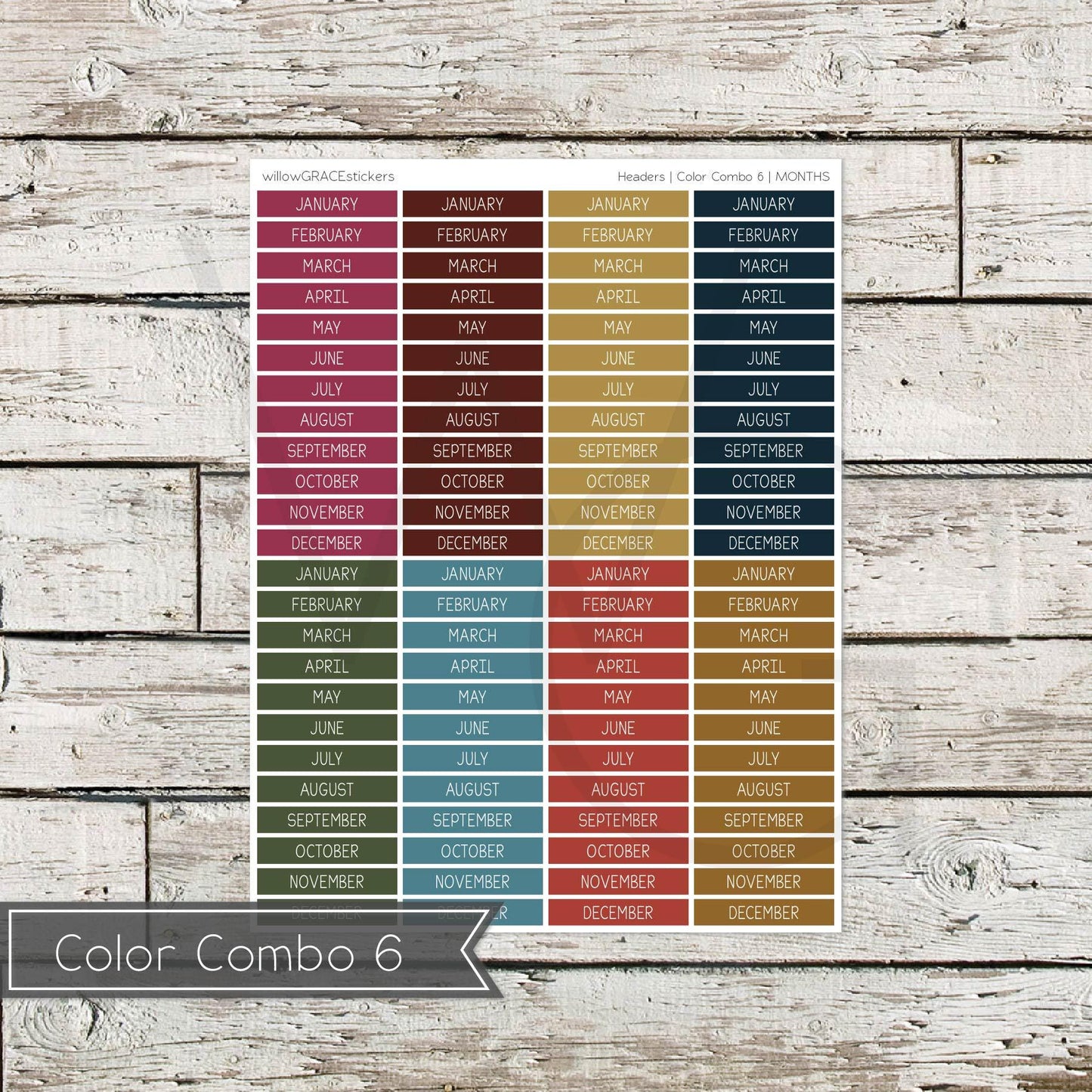Planner Headers • Functional Planner Stickers • Months