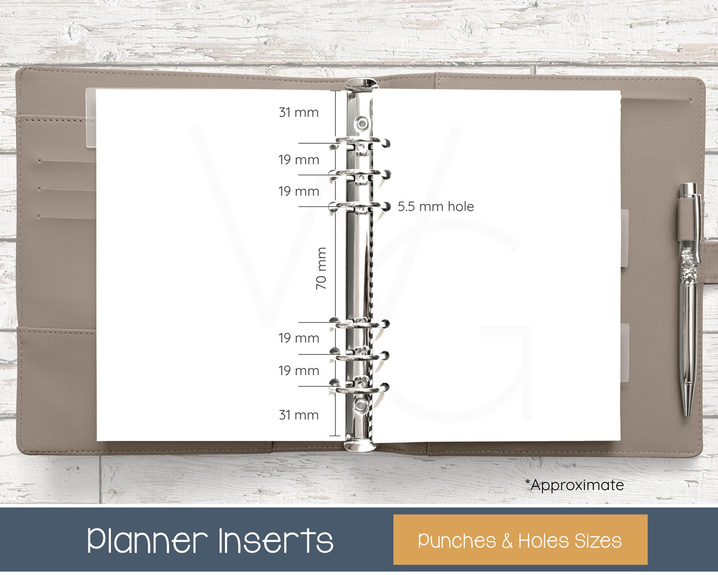 A5 Dated Planner Inserts • Weekly Hourly Layout