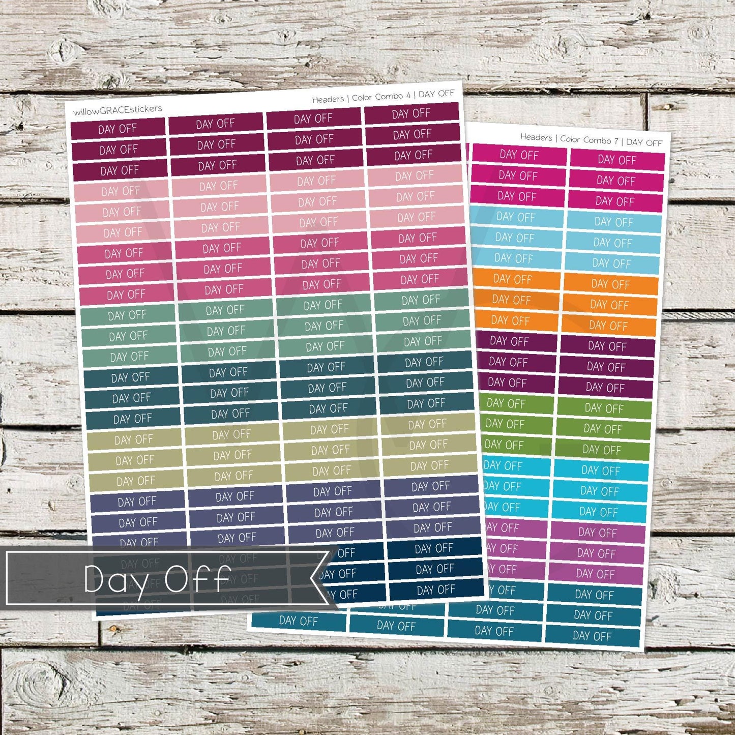 Planner Headers • Functional Planner Stickers • Day Off