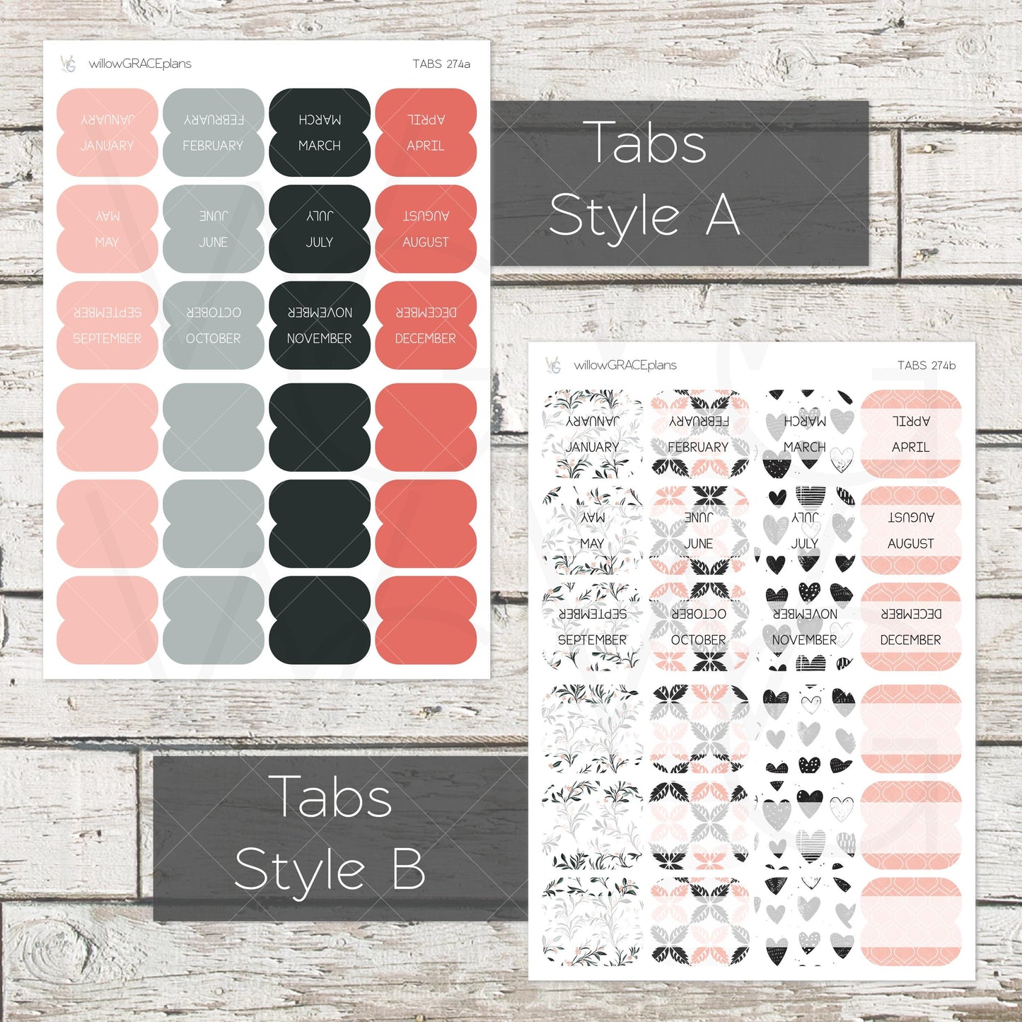 Planner Tabs • Tab Stickers • Planner Stickers • TB-274