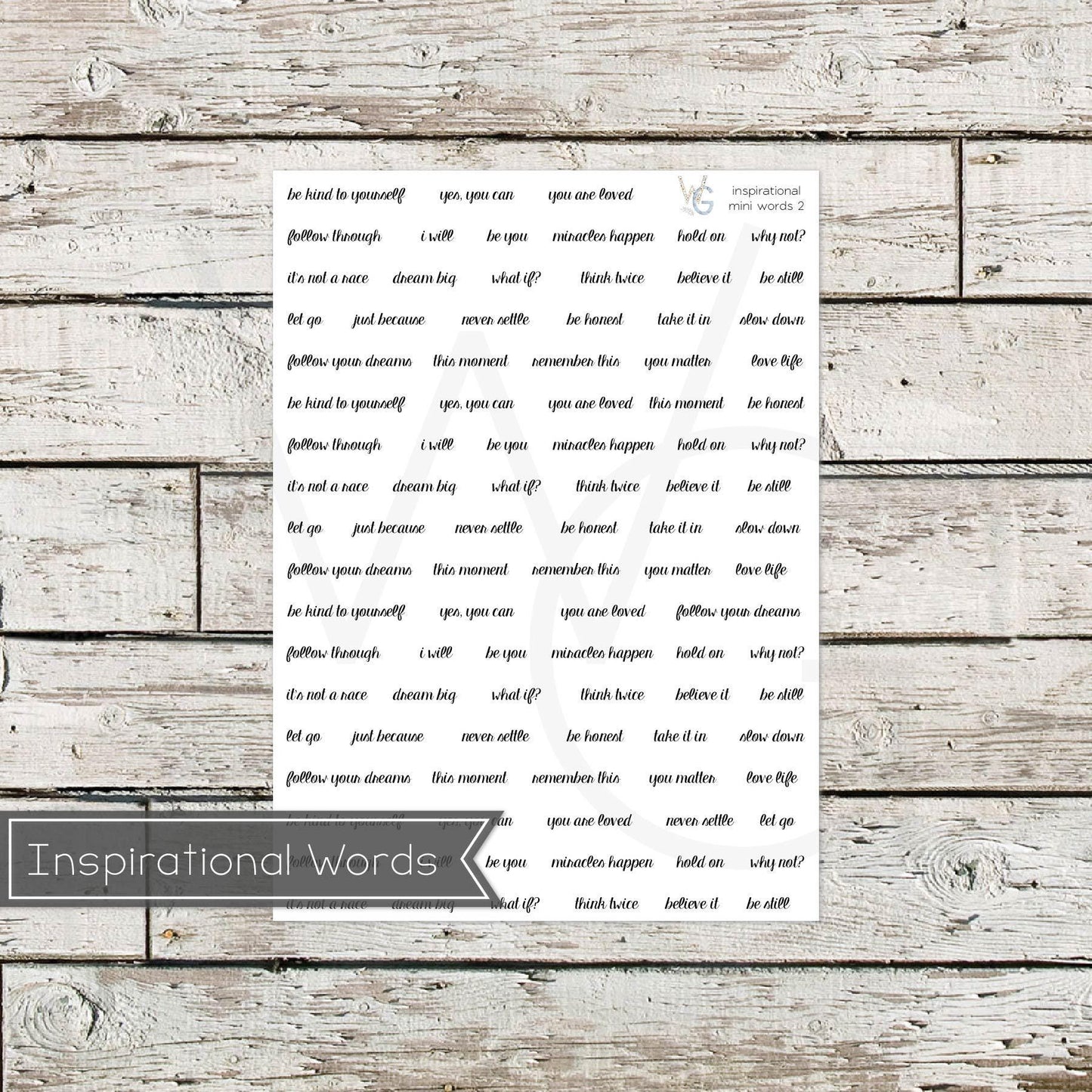 Inspirational Words • Word Stickers • Scripts Stickers • Planner Stickers (IW2)