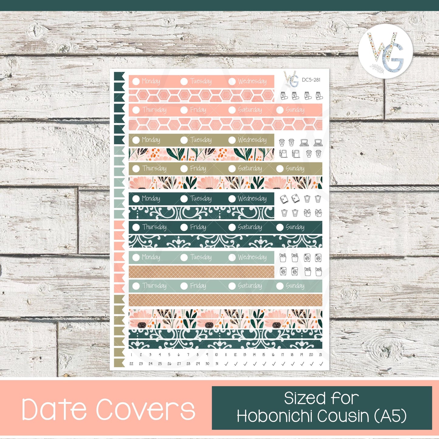 Date Covers • Planner Stickers • DC5-281