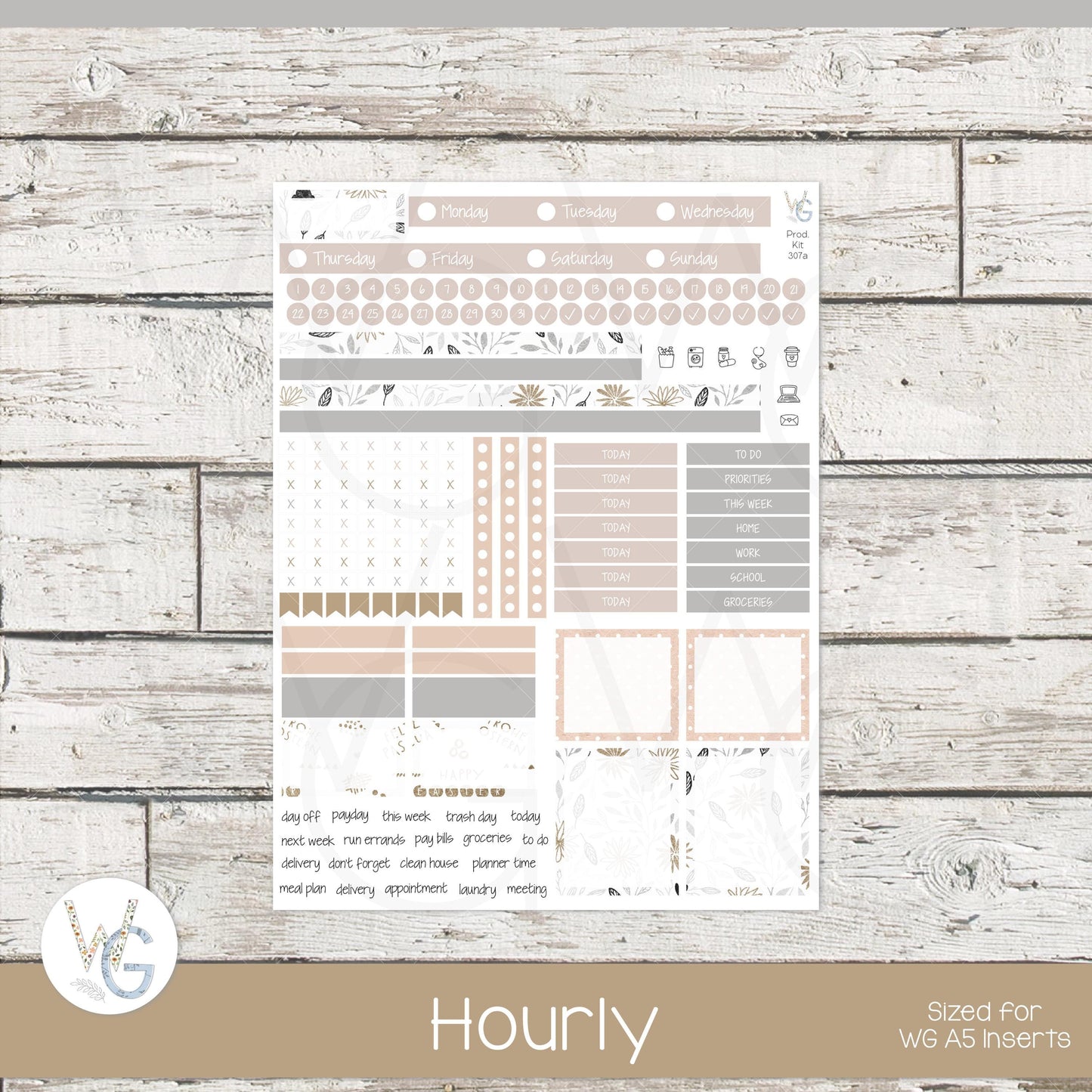 WG A5 Weekly Planner Stickers • WGW5-307