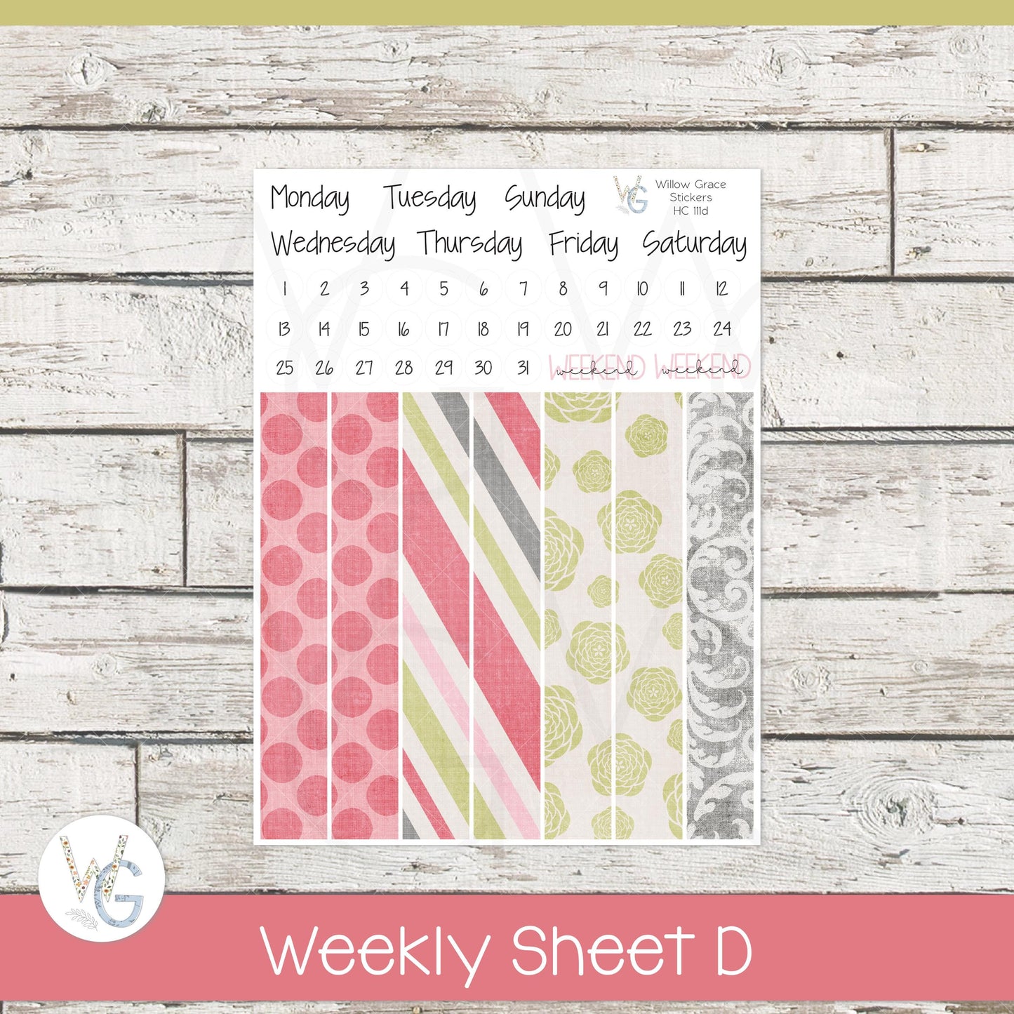 Hobonichi Cousin (A5) Weekly/Daily Sticker Kit • HW-111