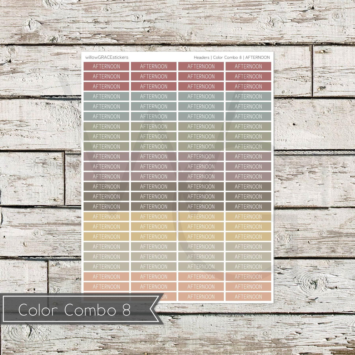 Planner Headers • Functional Planner Stickers • Afternoon
