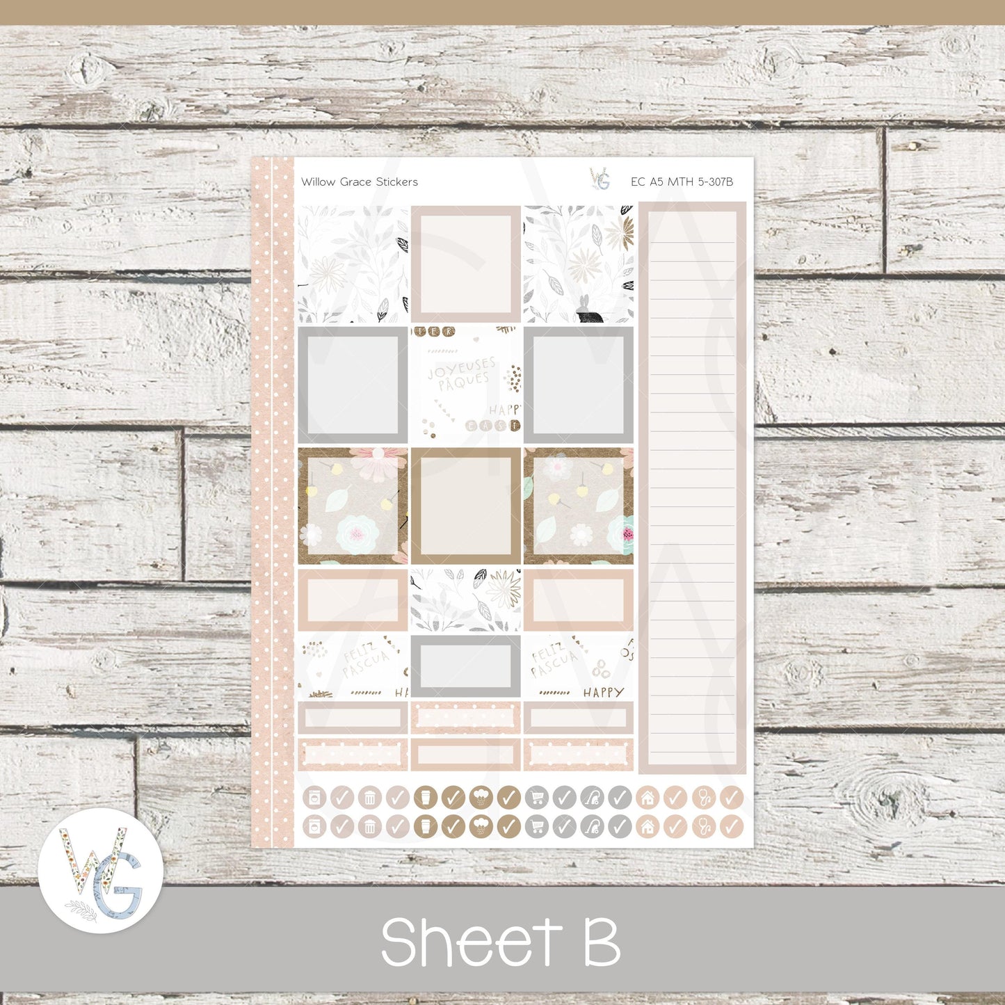 EC A5 Monthly Planner Stickers • ECM5-307