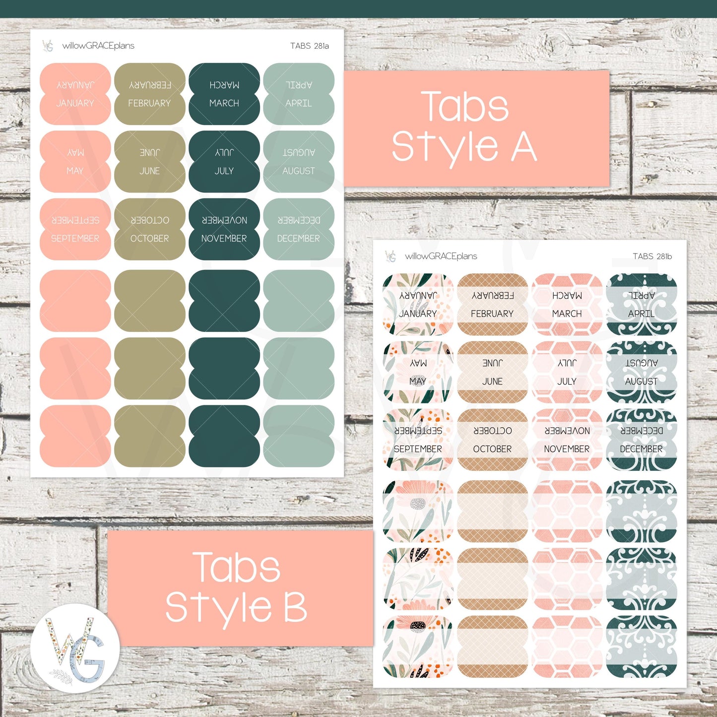 Planner Tabs • Tab Stickers • Planner Stickers • TB-281