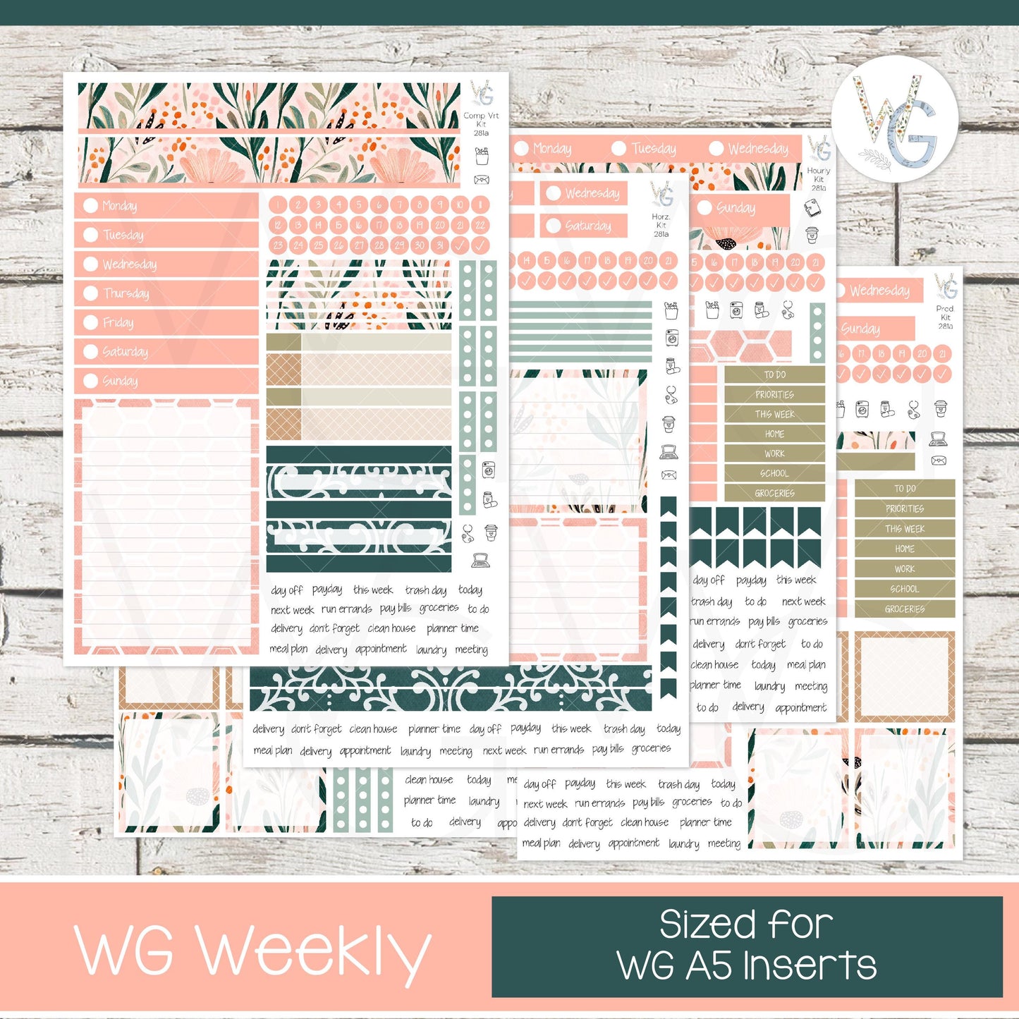 WG A5 Weekly Planner Stickers • WGW5-281