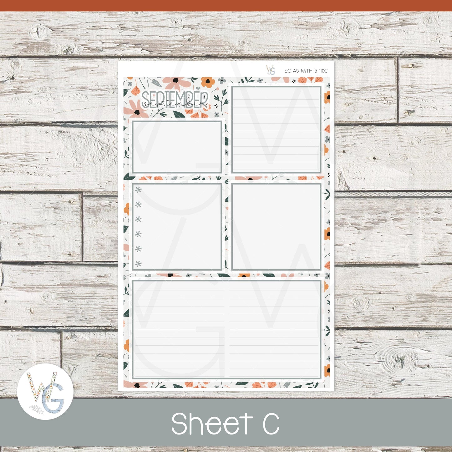 EC A5 Monthly Planner Stickers • ECM5-110