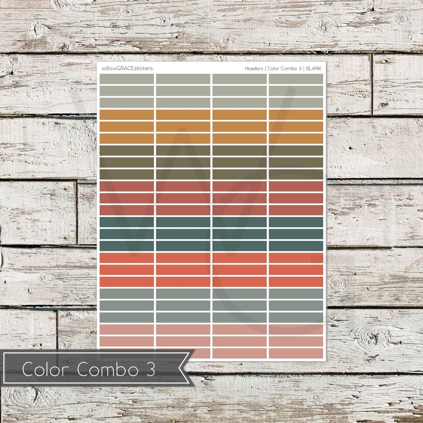 Planner Headers • Functional Planner Stickers • Blank