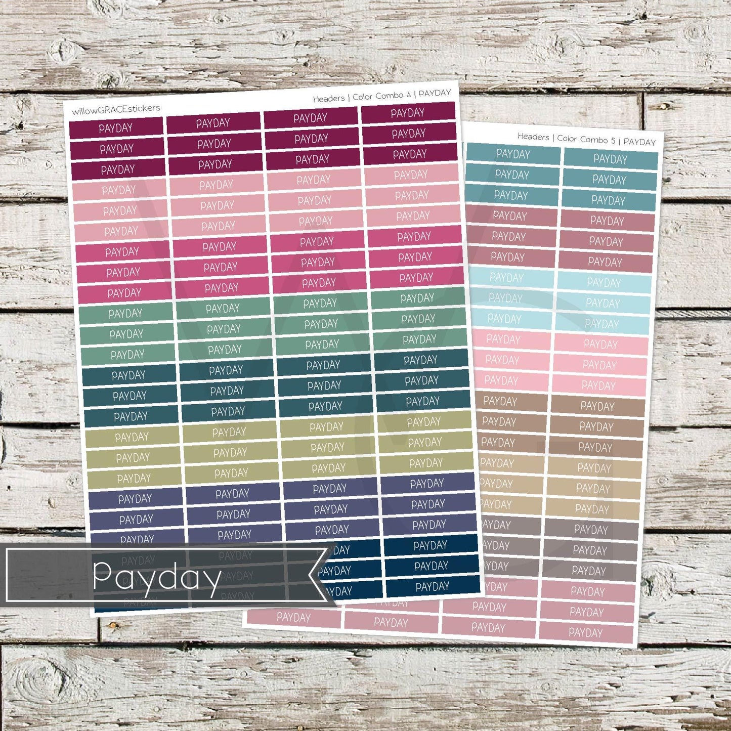 Planner Headers • Functional Planner Stickers • Payday