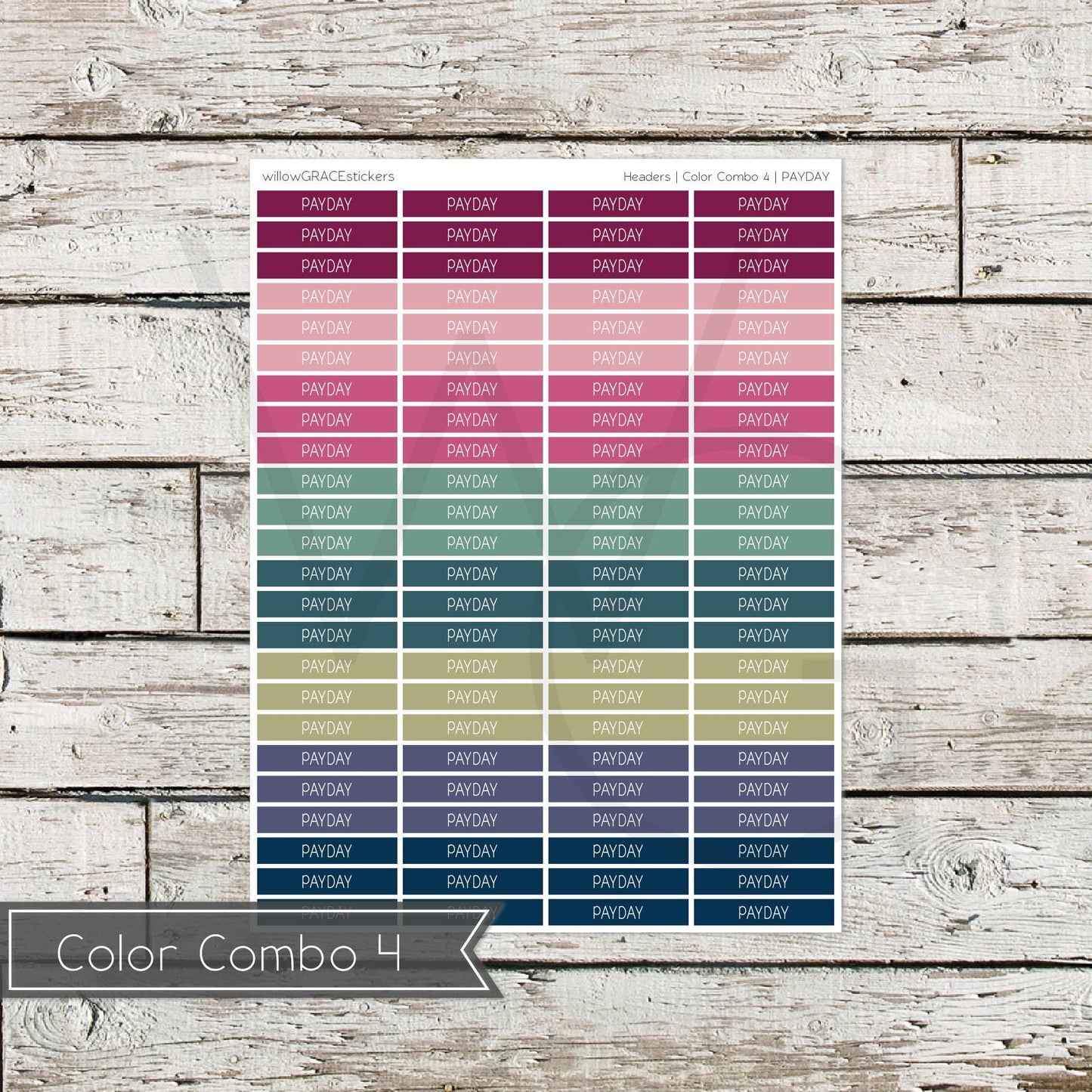 Planner Headers • Functional Planner Stickers • Payday