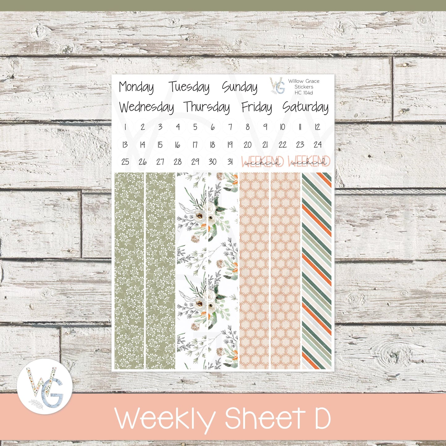 Hobonichi Cousin (A5) Weekly/Daily Sticker Kit • HW-104