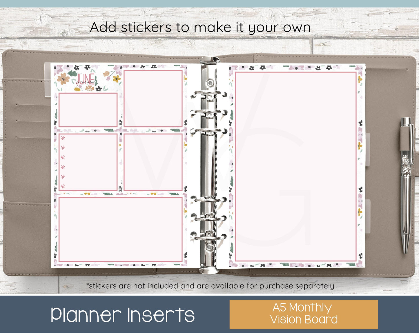 A5 Dated Planner Inserts • Weekly Horizontal Layout