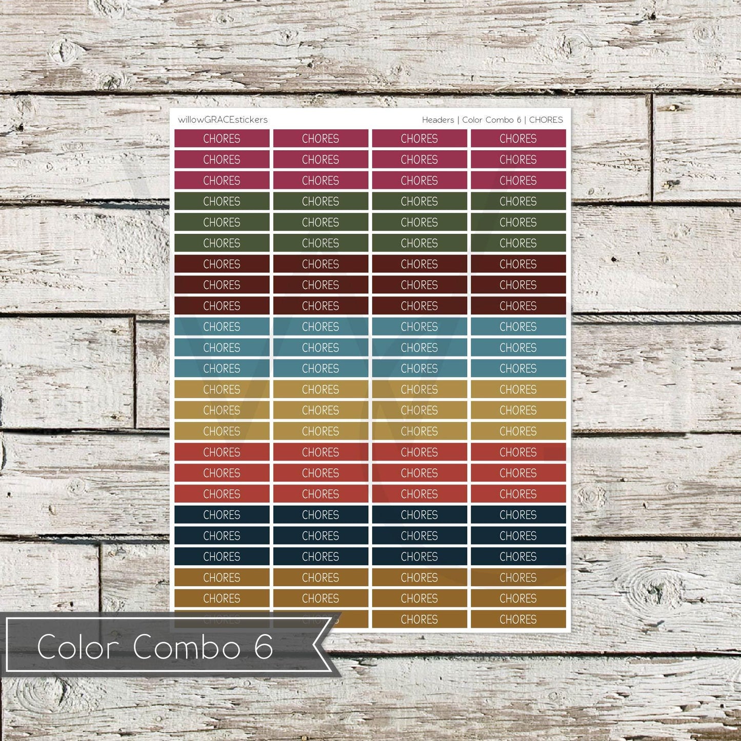 Planner Headers • Functional Planner Stickers • Chores