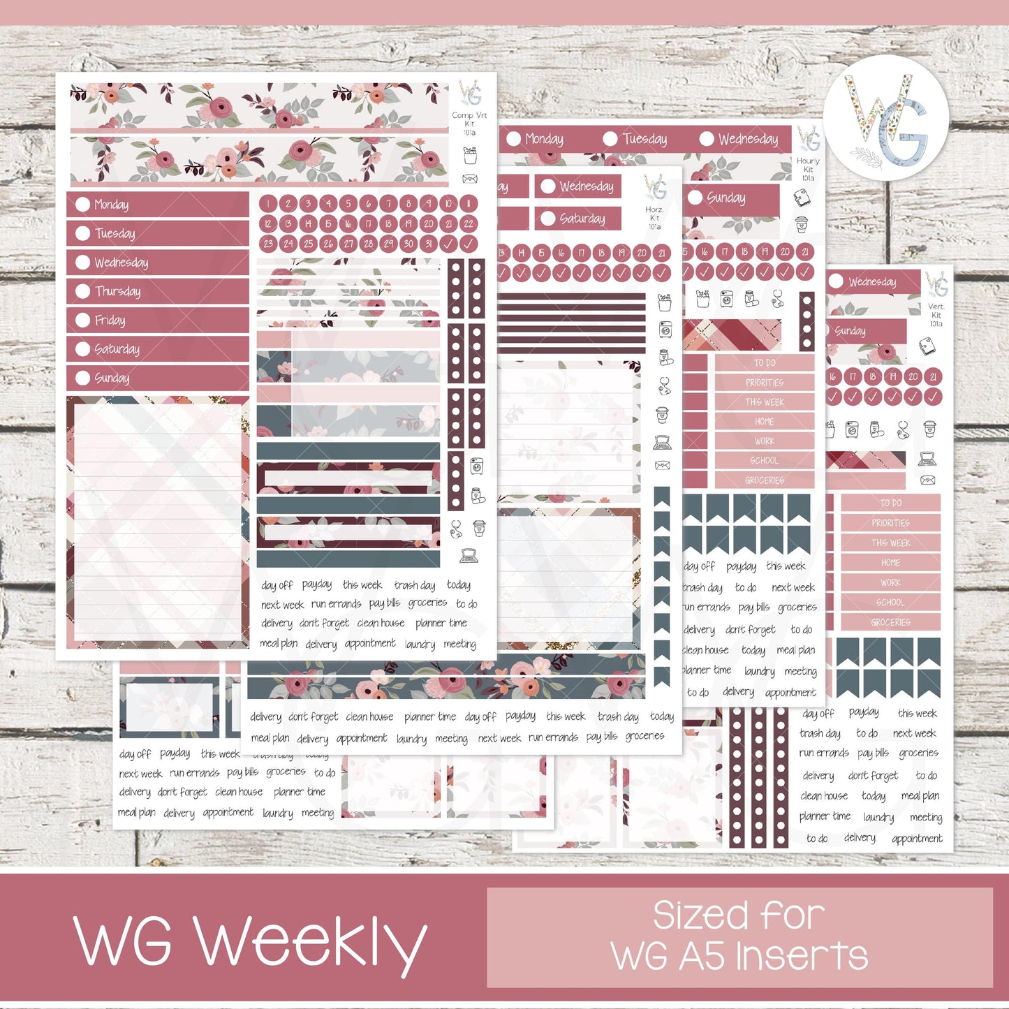 WG A5 Weekly Planner Stickers • WGW5-101