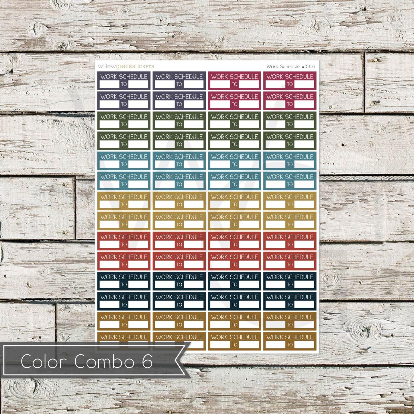 Work Schedule • Functional Planner Stickers