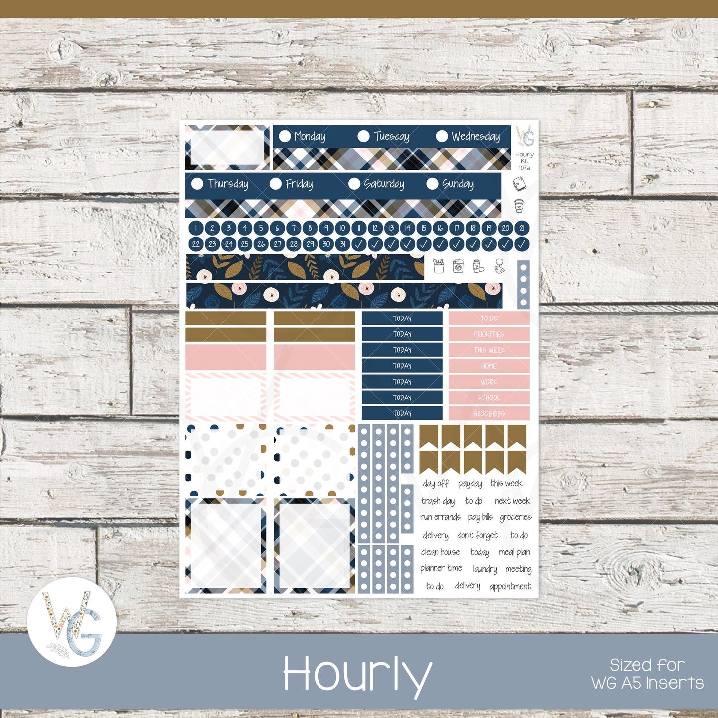 WG A5 Weekly Planner Stickers • WGW5-107