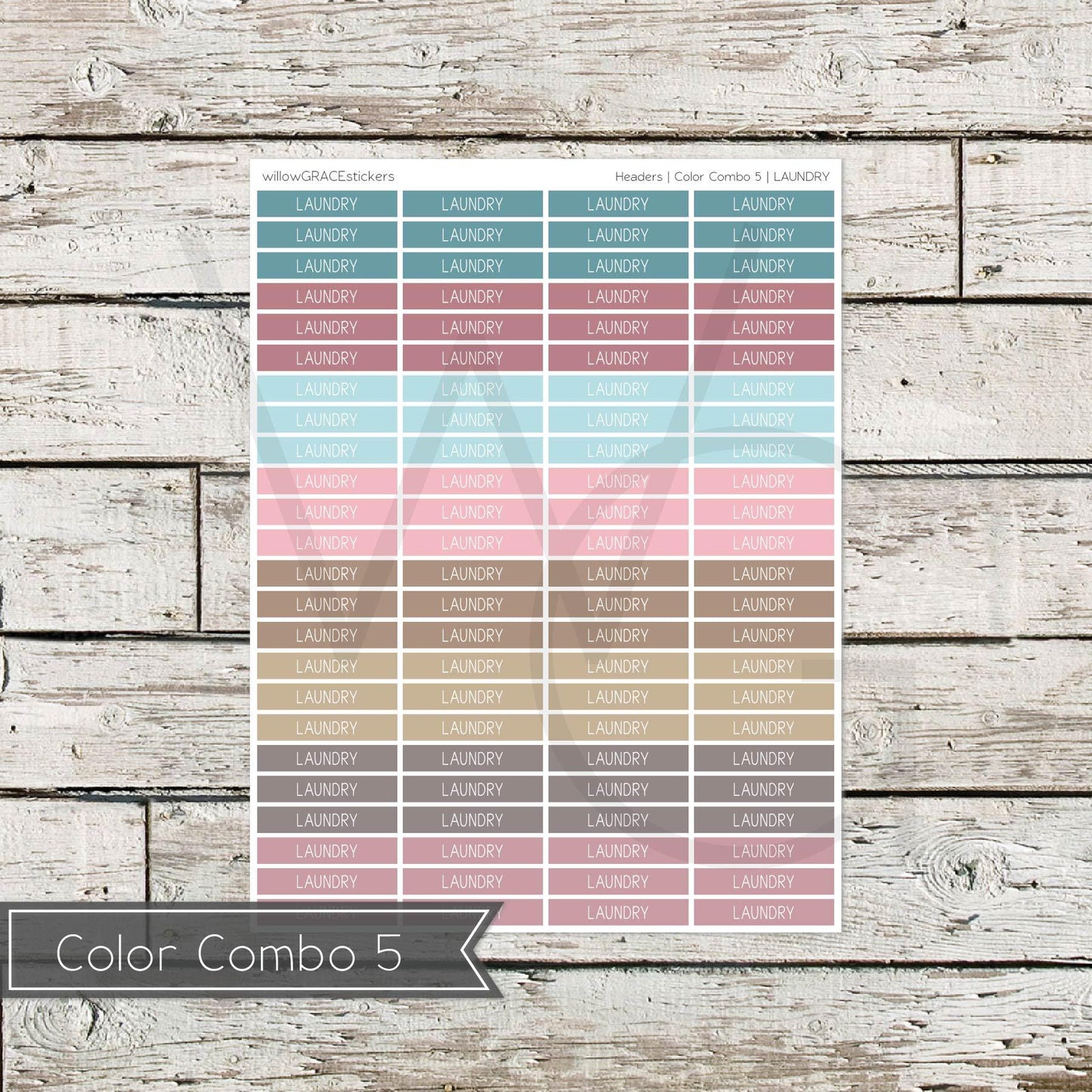 Planner Headers • Functional Planner Stickers • Laundry